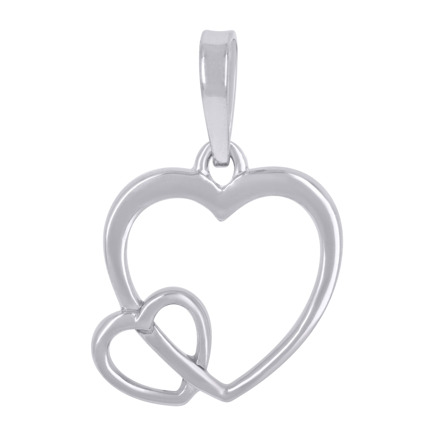 Sterling Silver Womens Intertwined Hearts Heart Charm Pendant
