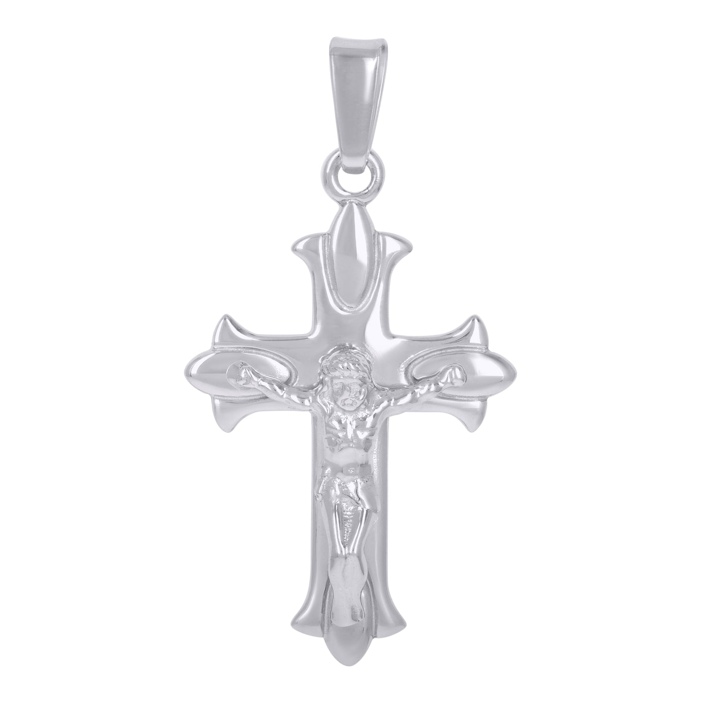 Sterling Silver Unisex Crucifix Cross Religious Charm Pendant