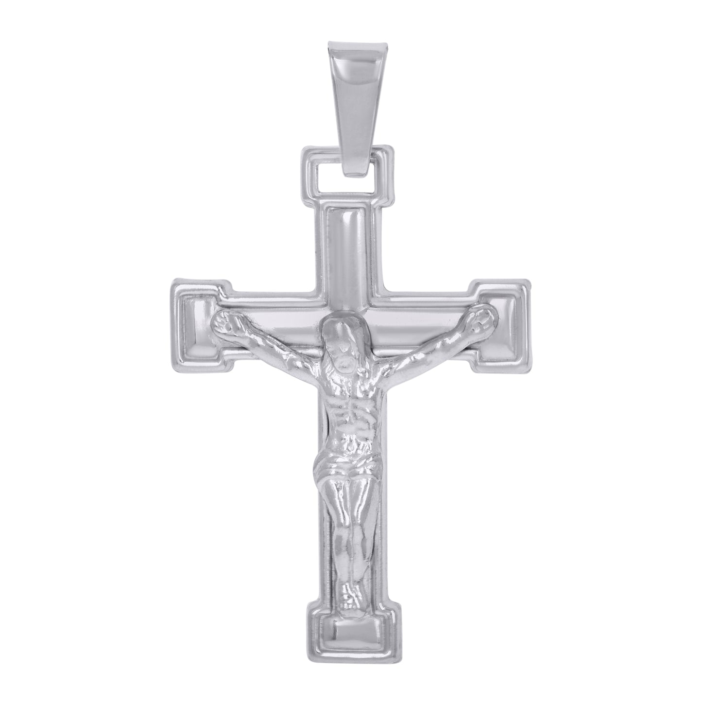 Sterling Silver Unisex Crucifix Cross Religious Charm Pendant