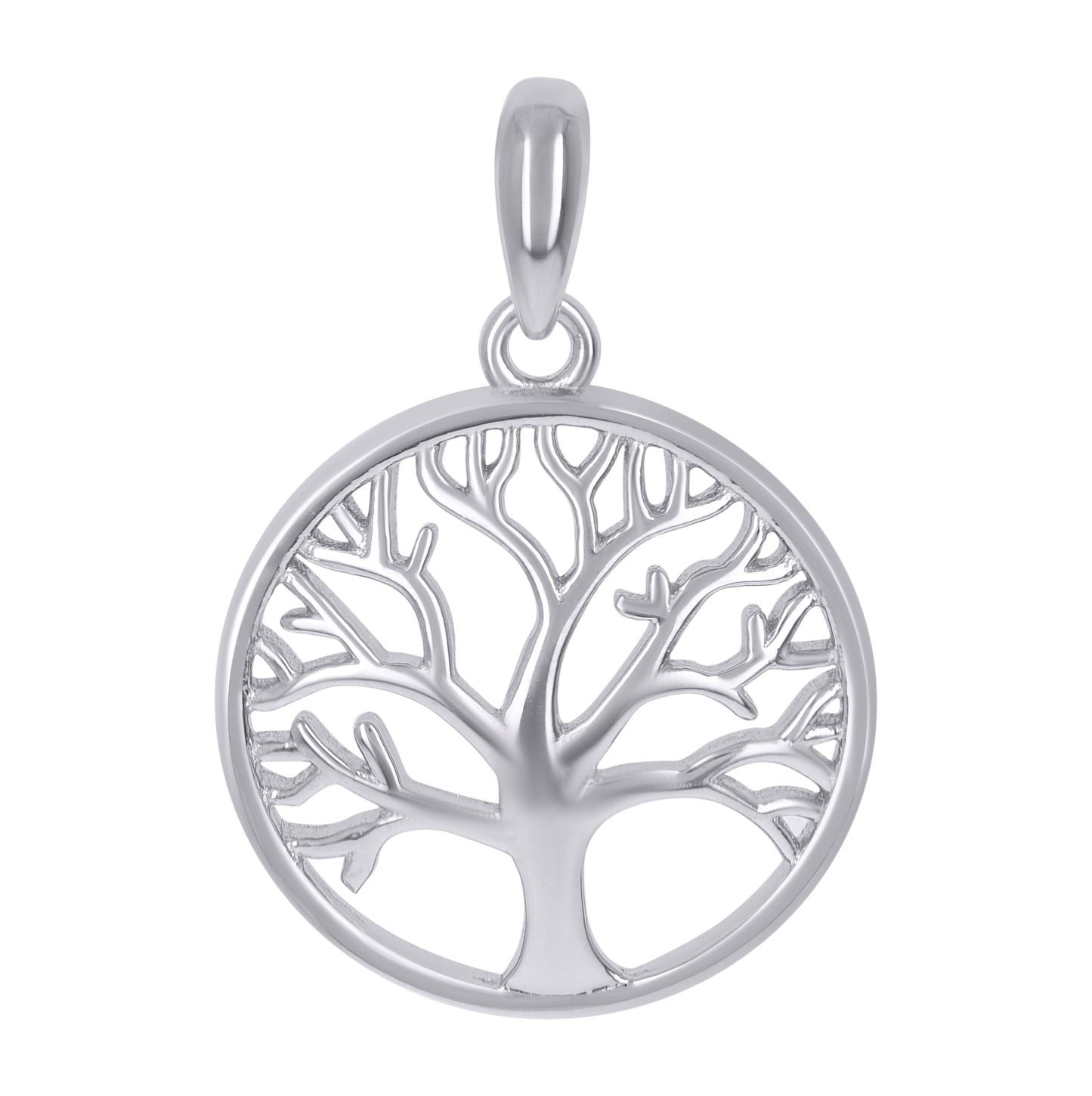 Sterling Silver Unisex Tree Of Life Good Luck Charm Pendant