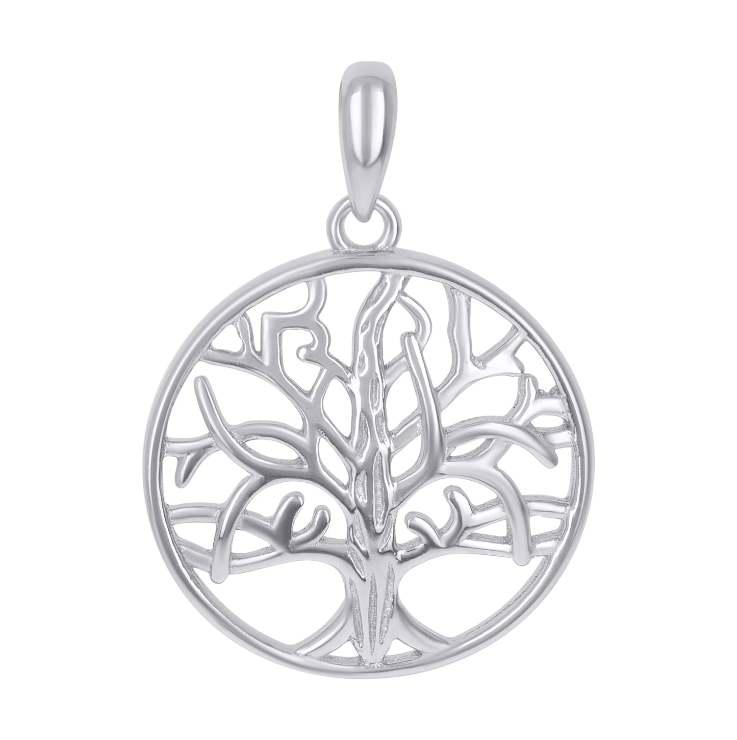 Sterling Silver Unisex Tree Of Life Good Luck Charm Pendant