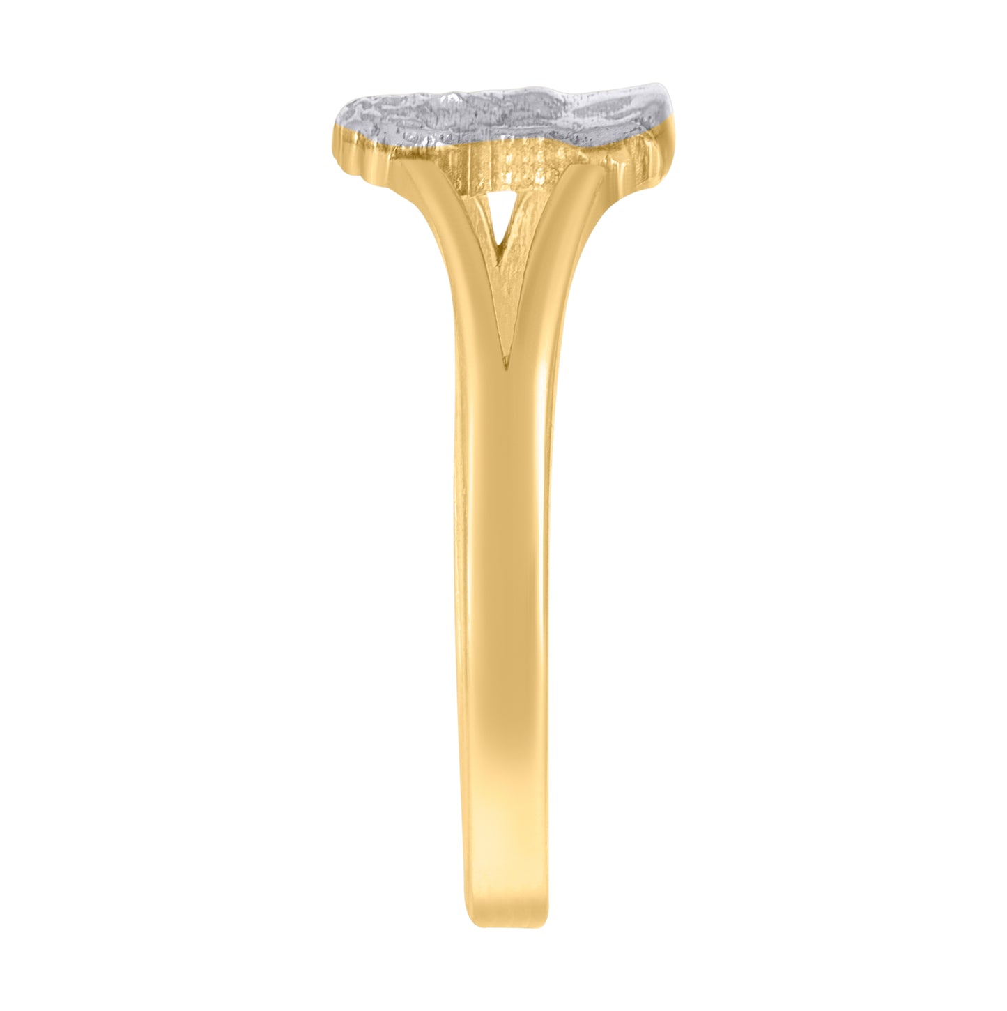 10K Two-Tone Gold Womens Jesus Religious Ring