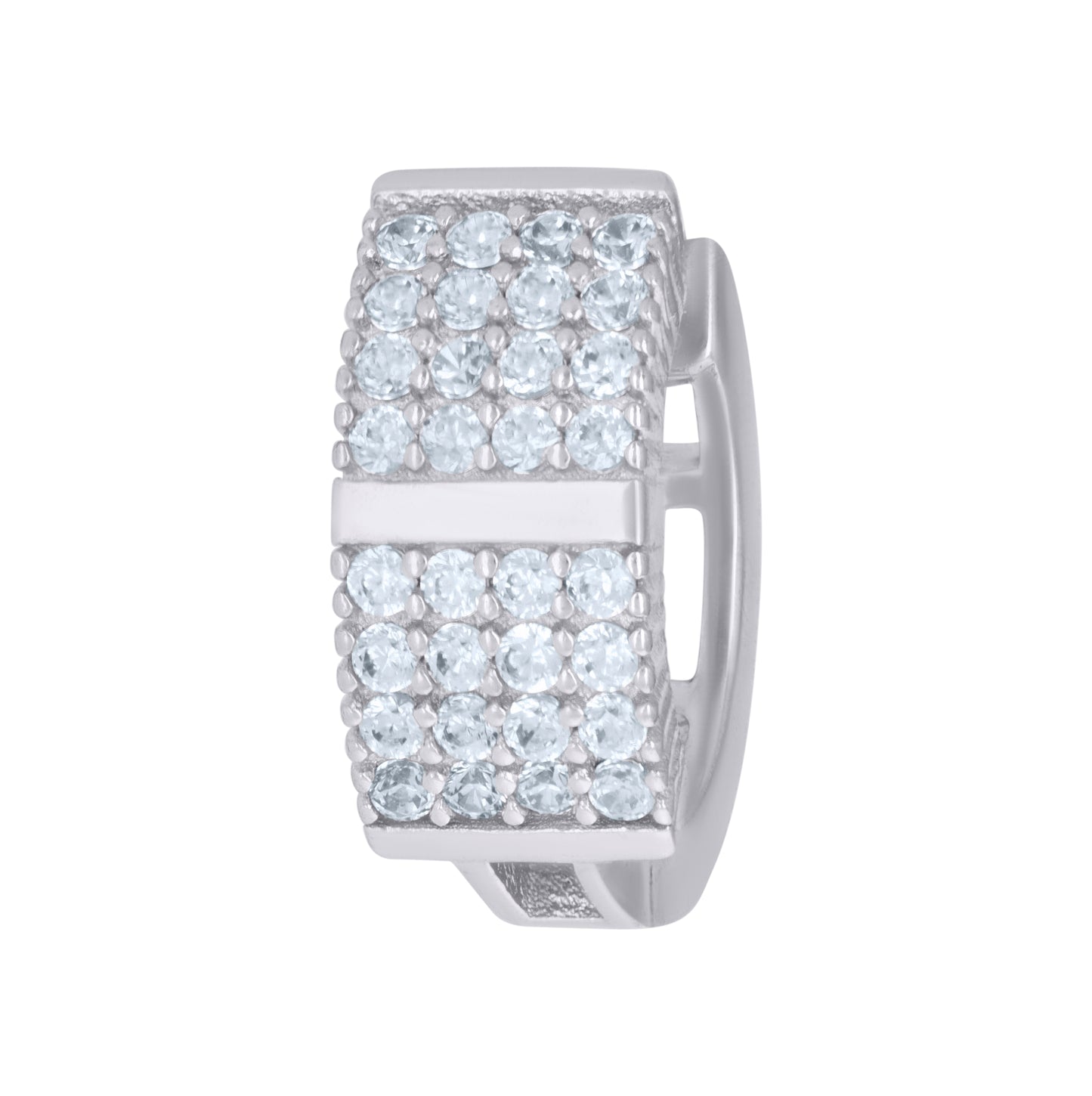 Sterling Silver Womens Cubic-Zirconia Four Row Endless Hoop Earrings
