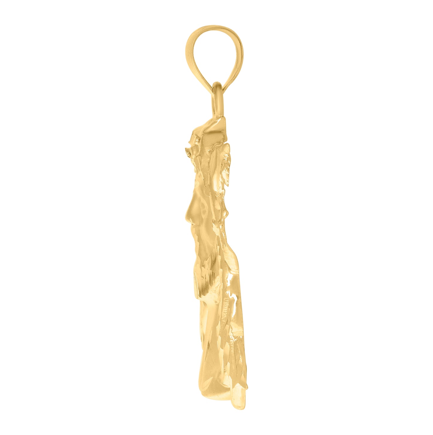 10K Yellow Gold Mens Jesus Religious Charm Pendant