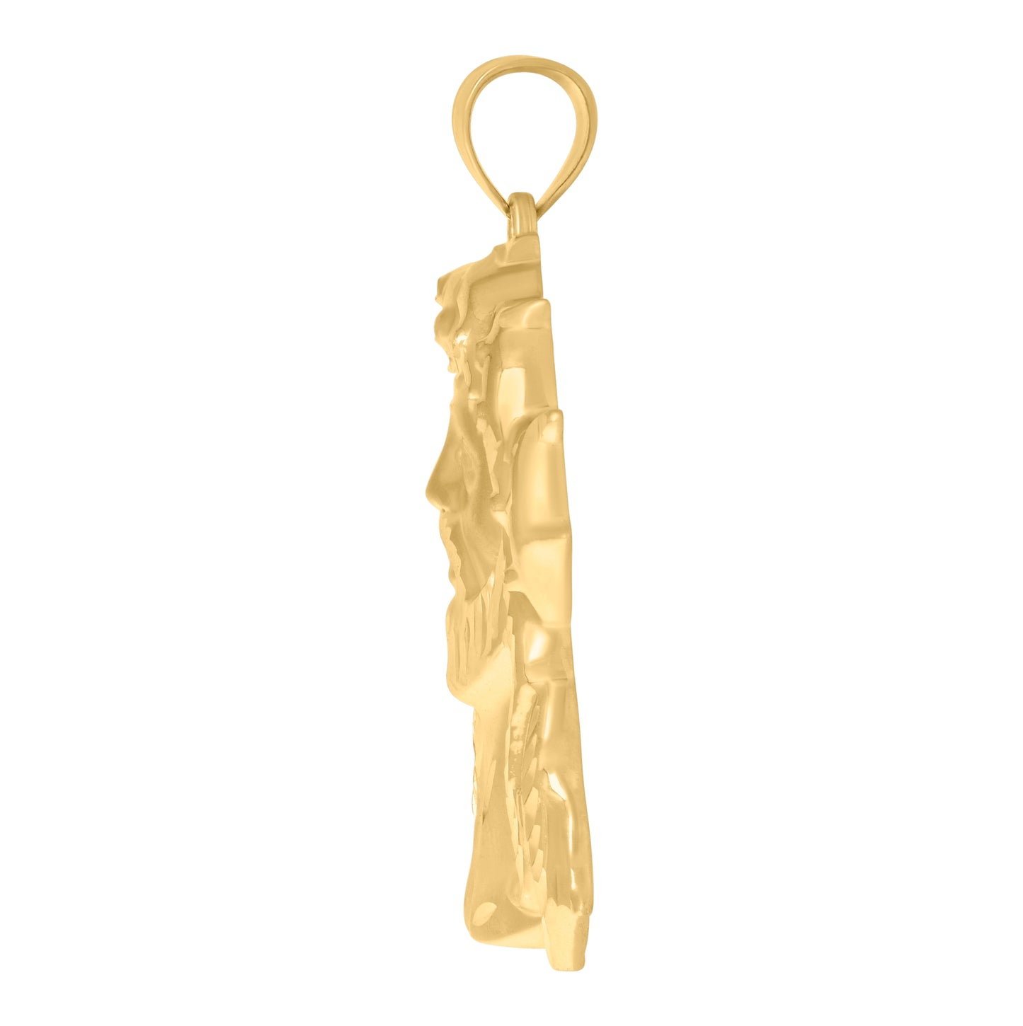 10K Yellow Gold Mens Jesus Religious Charm Pendant