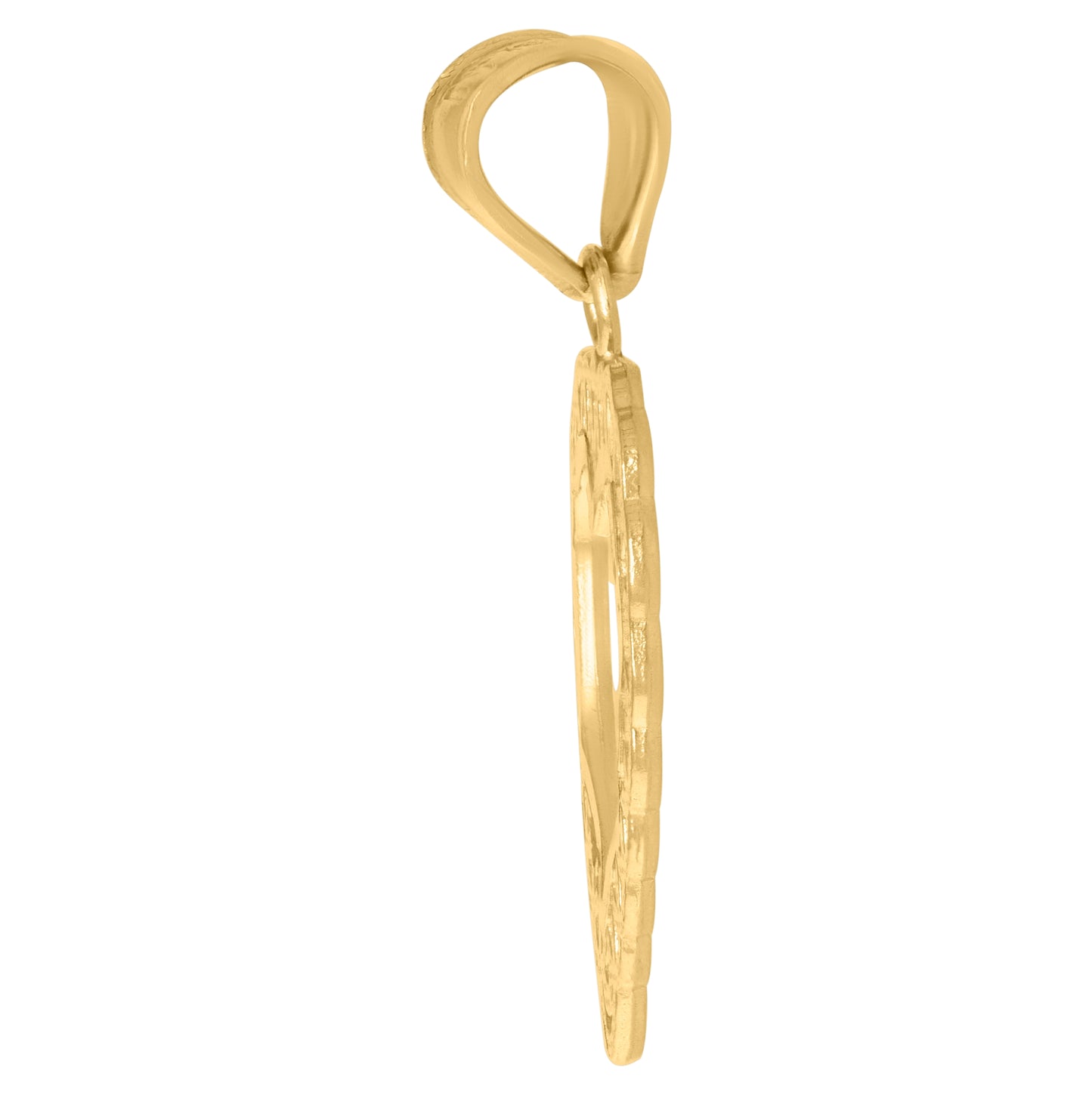 10K Yellow Gold Womens Heart Charm Pendant