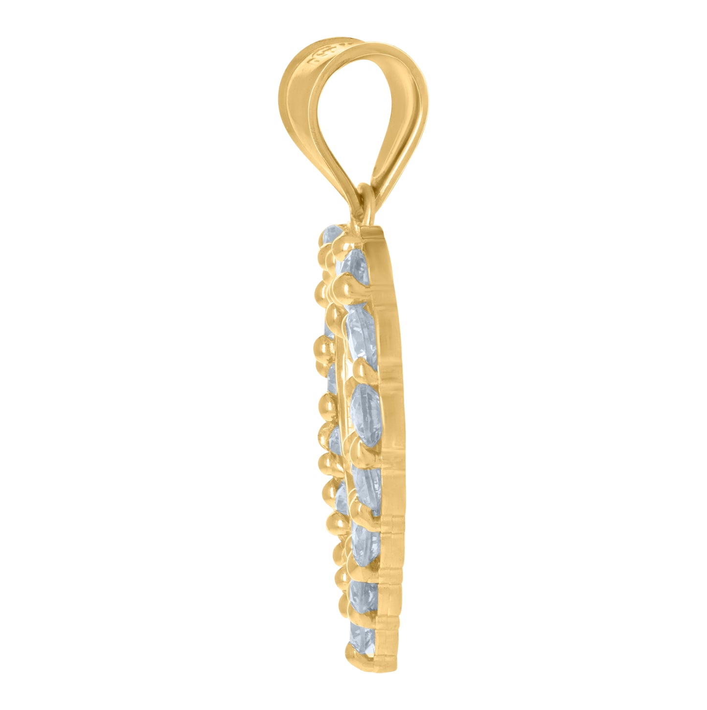 10K Yellow Gold Womens Cubic-Zirconia Quinceanera Heart 15 Charm Pendant
