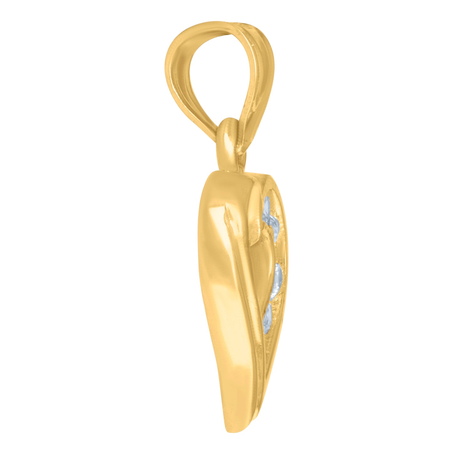 10K Yellow Gold Womens Heart Charm Pendant