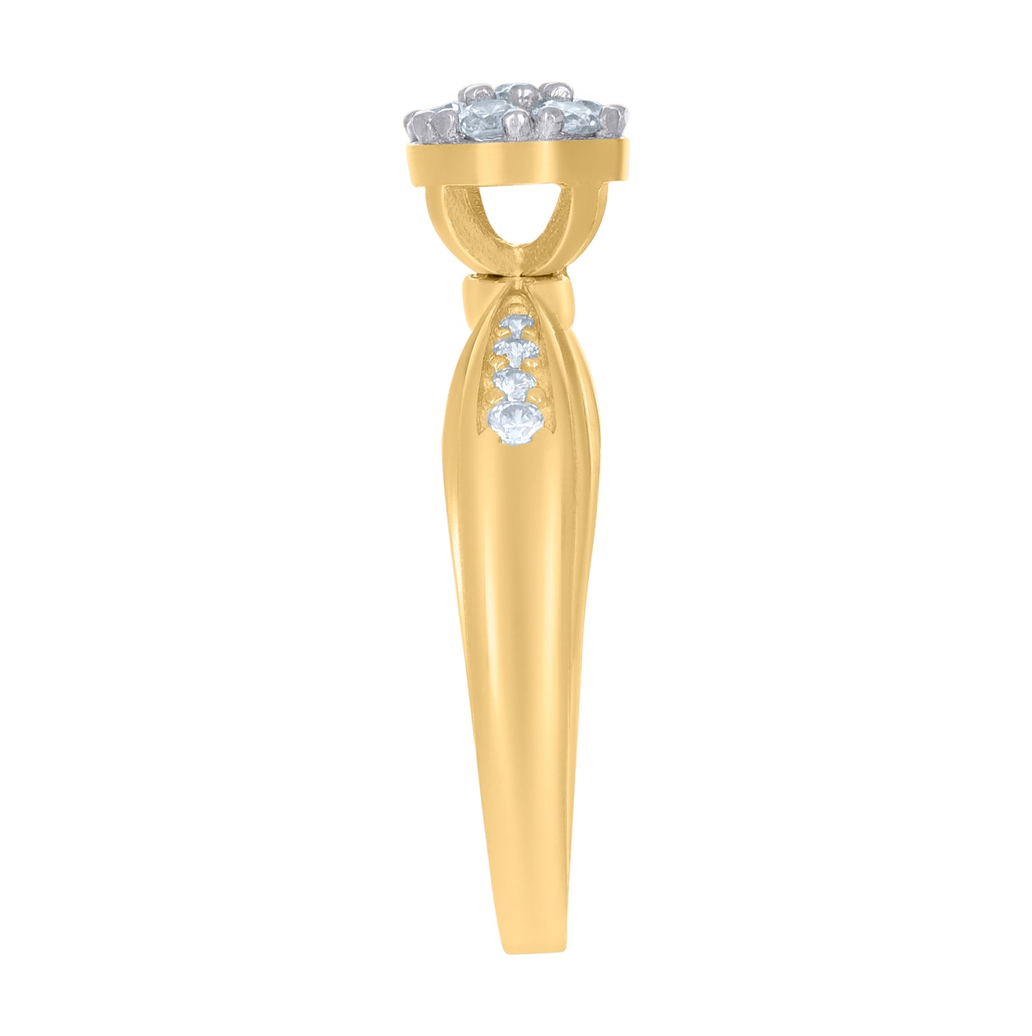 10K Yellow Gold Womens Cubic-Zirconia Fashion Ring