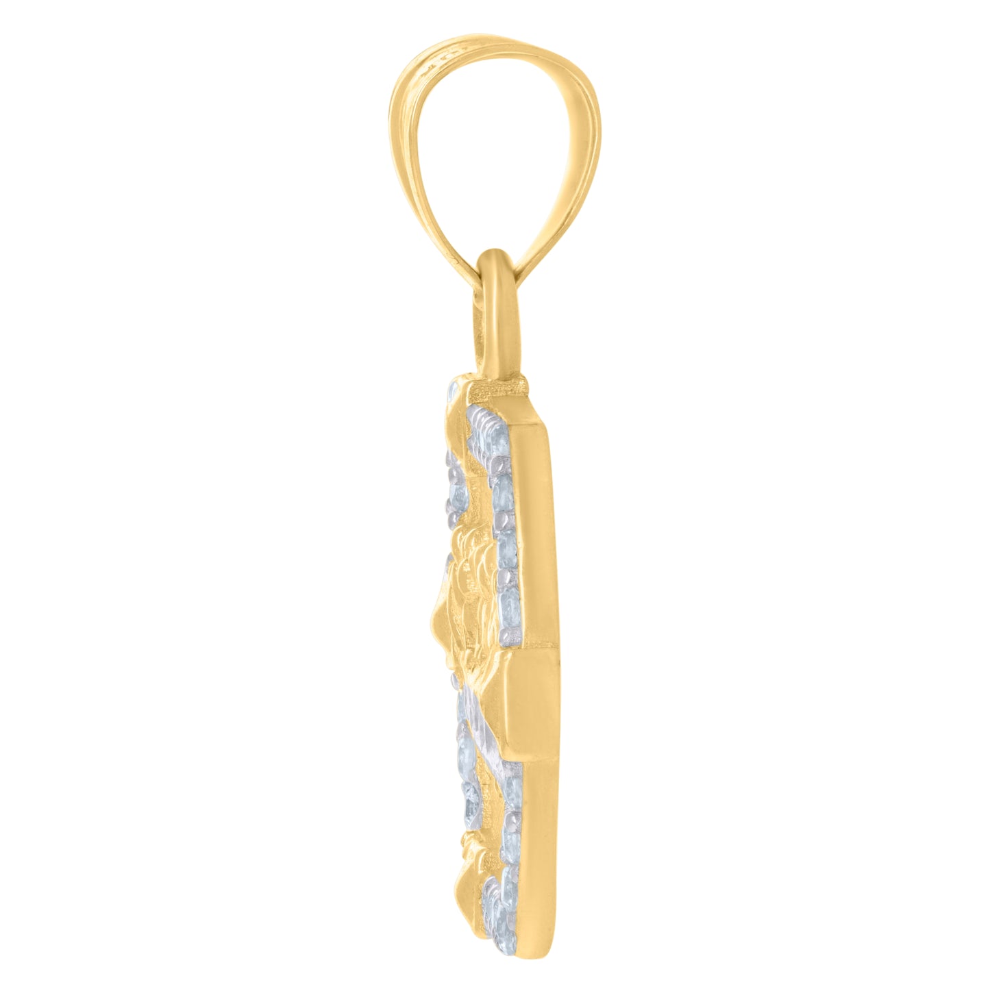 10K Two-Tone Gold Mens Cubic-Zirconia Last Supper Religious Charm Pendant