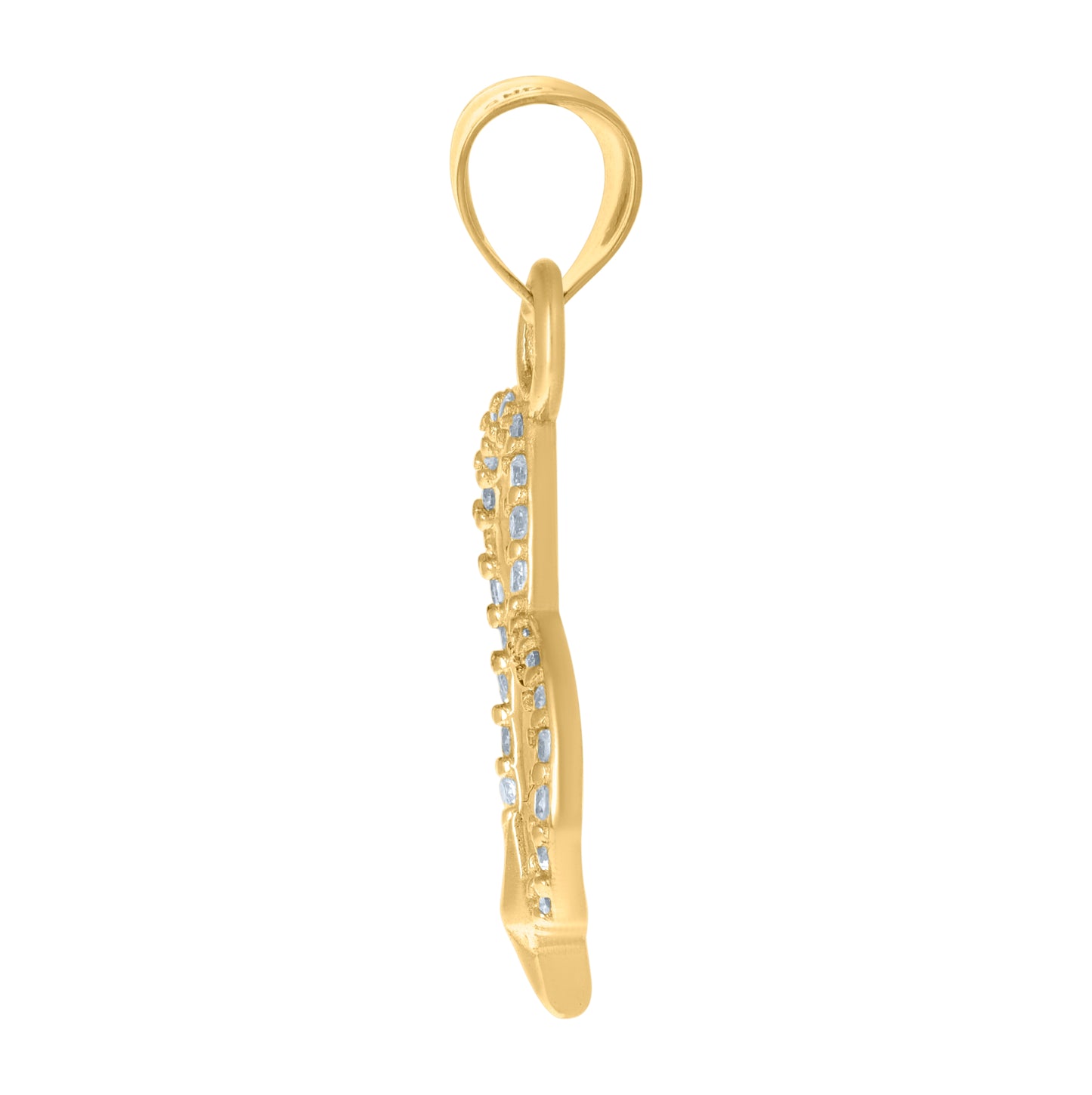 10K Yellow Gold Womens Cubic-Zirconia Heart Charm Pendant