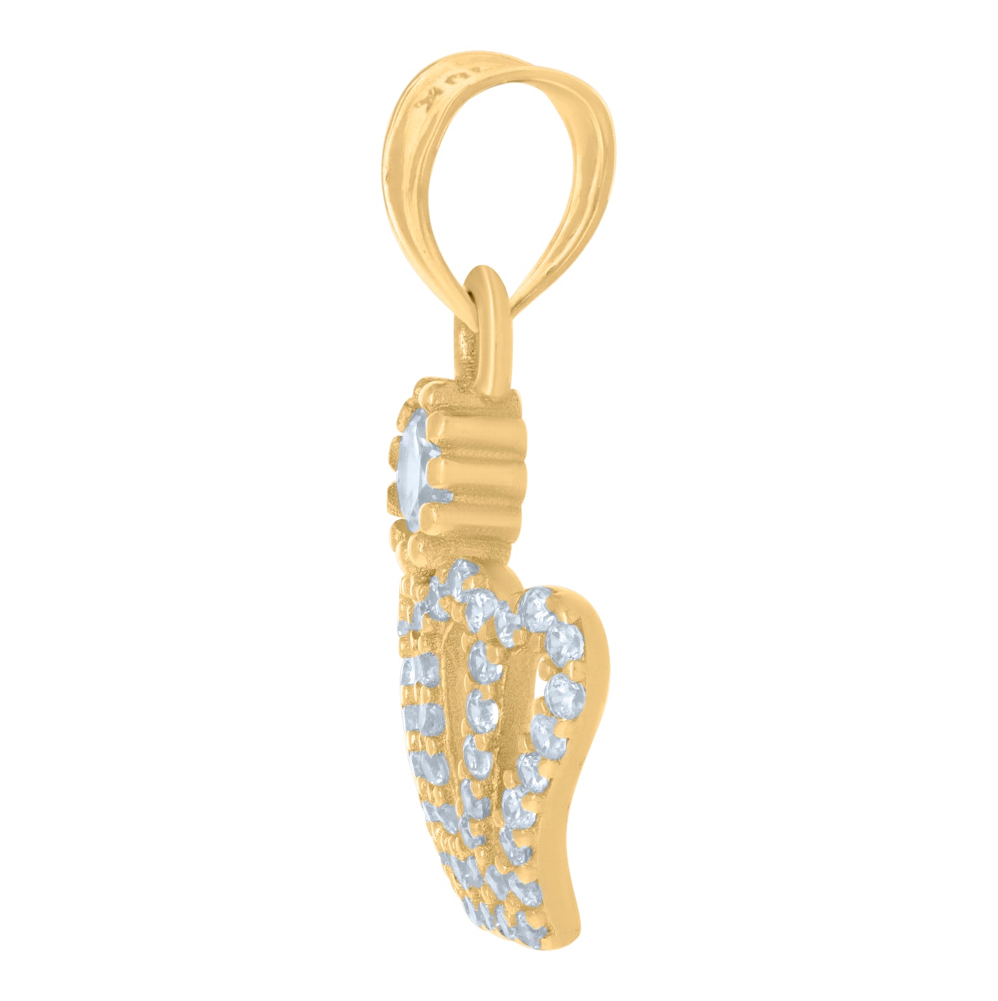 10K Yellow Gold Mens Cubic-Zirconia Crown Fashion Charm Pendant