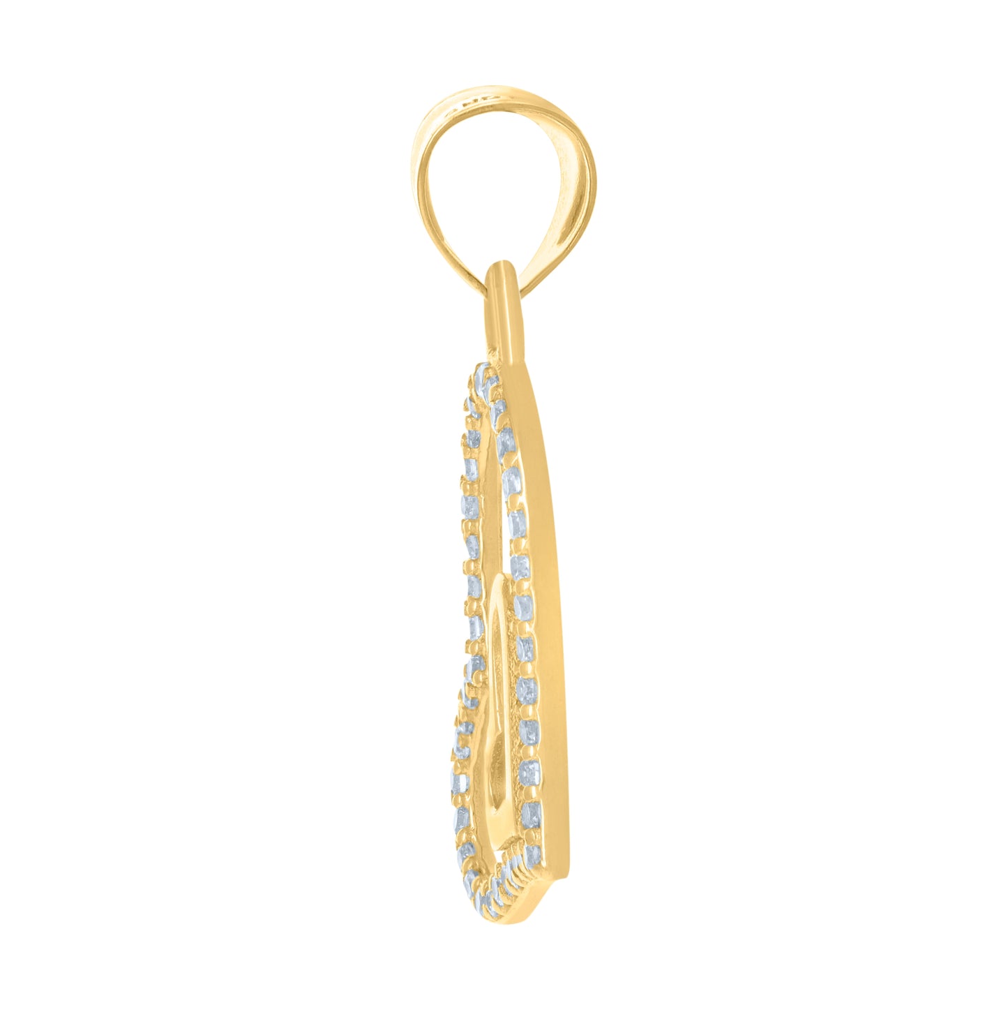 10K Yellow Gold Womens Cubic-Zirconia Heart In Heart Charm Pendant