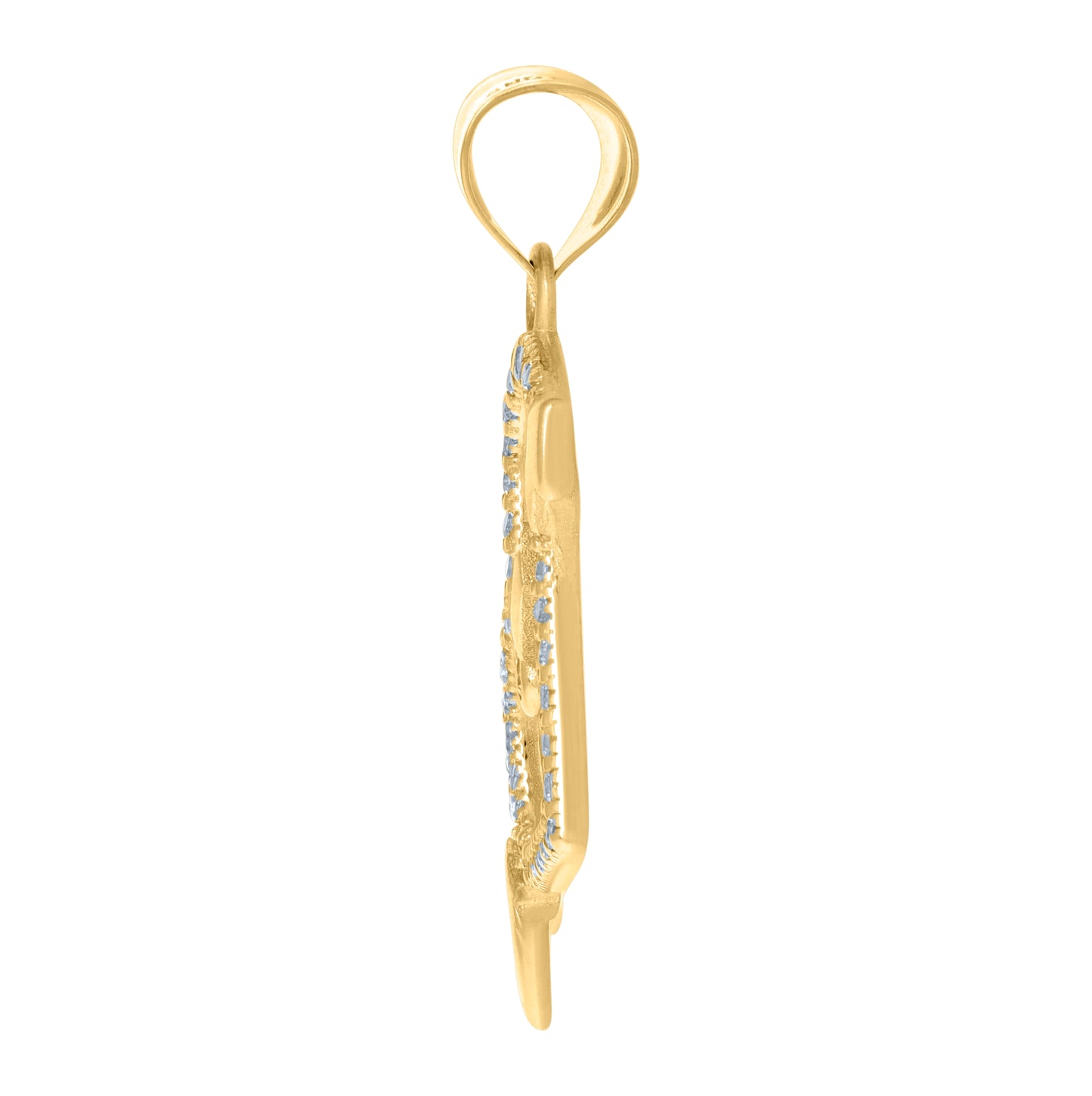 10K Yellow Gold Womens Cubic-Zirconia Cupid Heart Charm Pendant