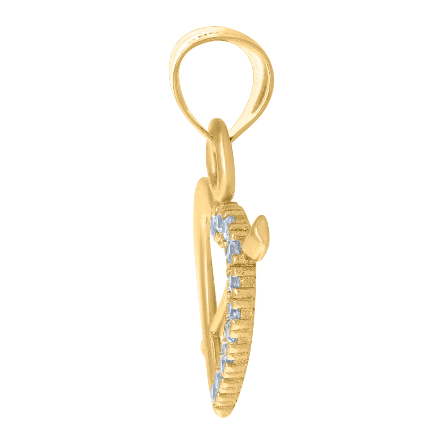 10K Two-Tone Gold Mens Cubic-Zirconia Medallion Guadalupe Religious Charm Pendant