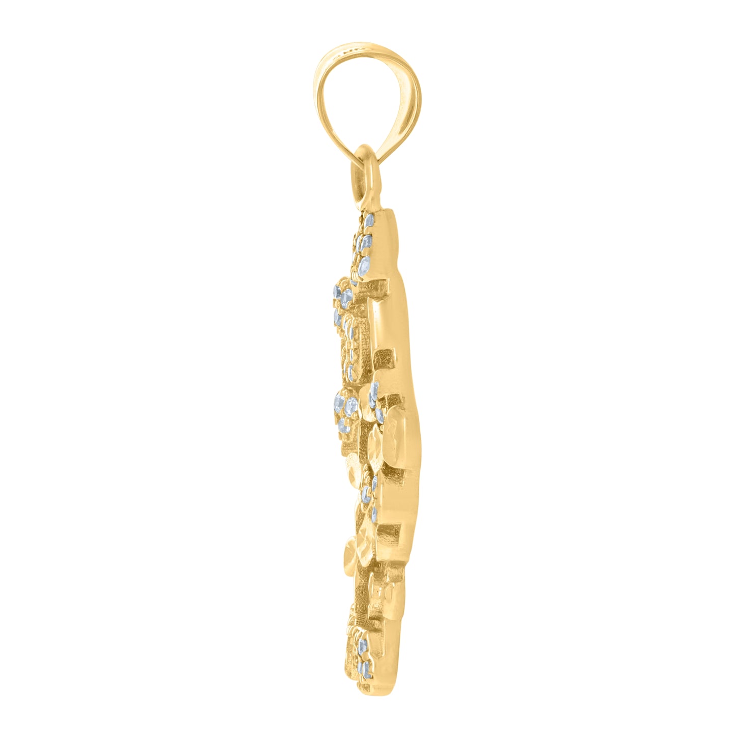 10K Yellow Gold Mens Cubic-Zirconia Nugget Fashion Charm Pendant