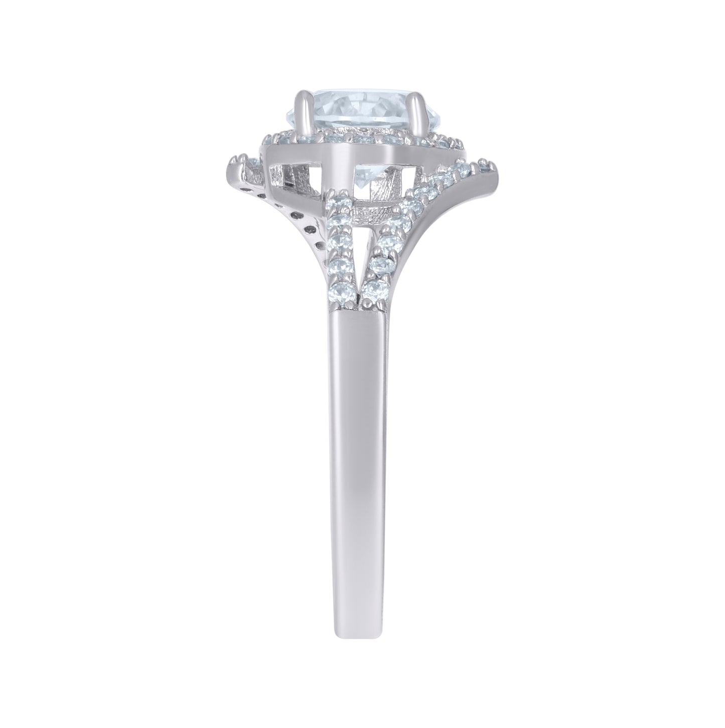 Sterling Silver Women Cubic-Zirconia Fashion Bridal Anniversary Wedding Engagement Band Ring