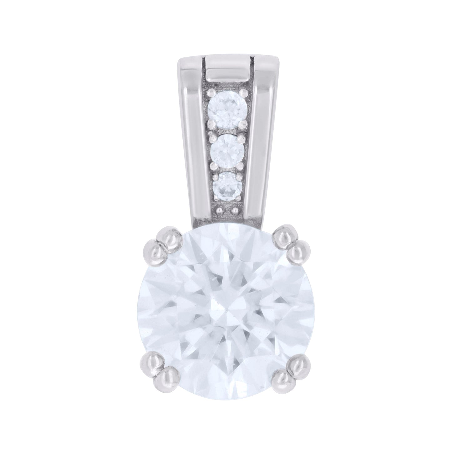 Sterling Silver Womens Cubic-Zirconia Fashion Charm Pendant