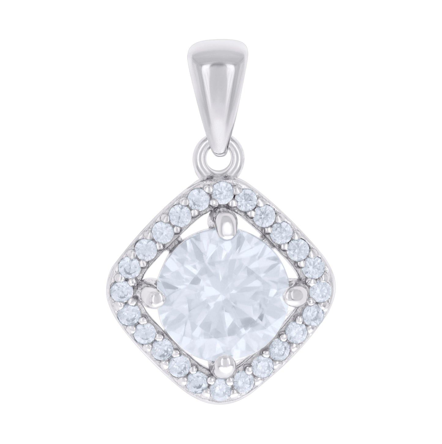 Sterling Silver Womens Cubic-Zirconia Fashion Charm Pendant