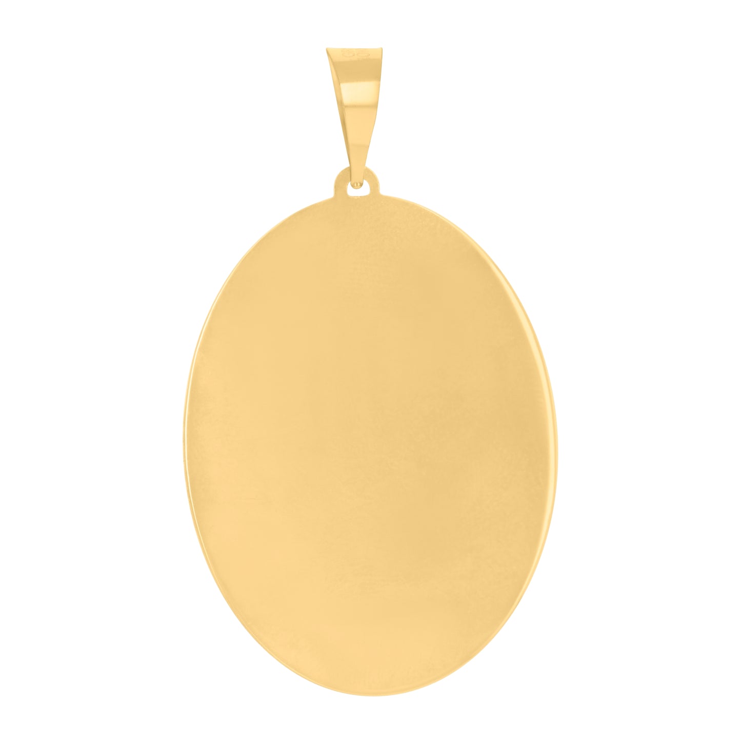 10K Tri-Color Gold Mens Guadalupe Religious Oval Medallion Charm Pendant