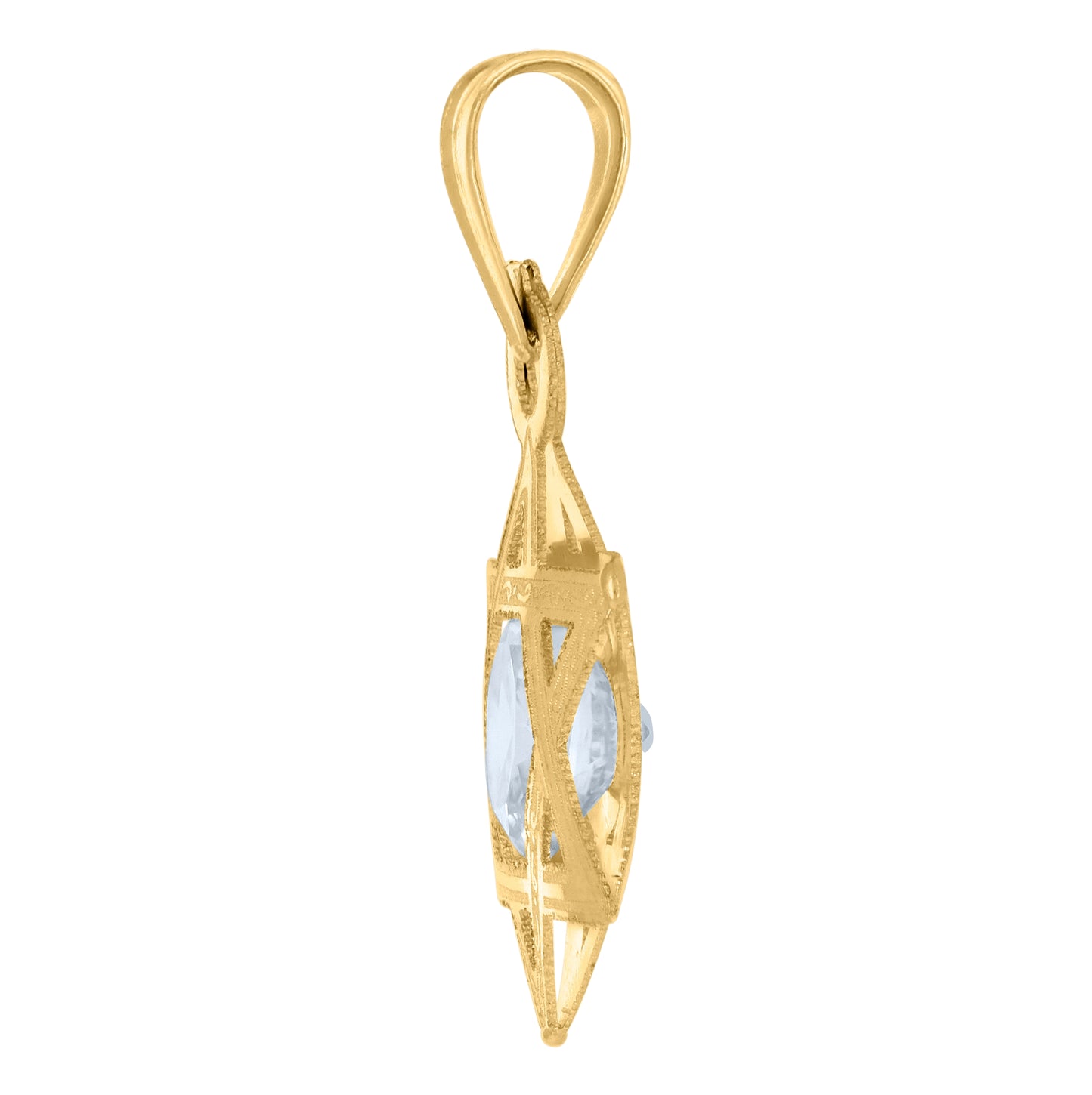 14K Yellow Gold Unisex Cubic-Zirconia Star Of David Symbol Religious Charm Pendant