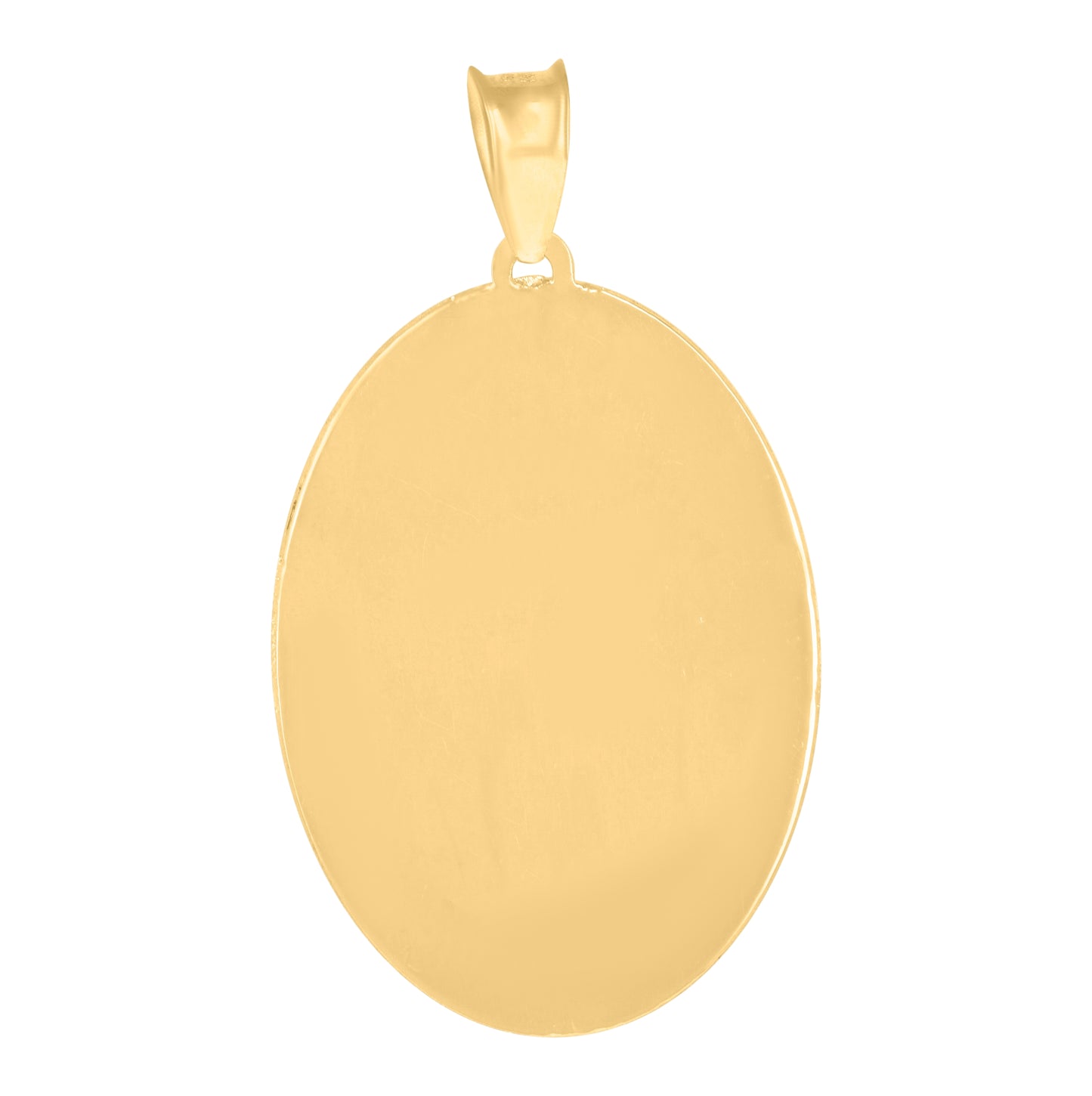 14K Tri-Color Gold Unisex Medallion Oval Guadalupe/Mother Marry Religious Charm Pendant