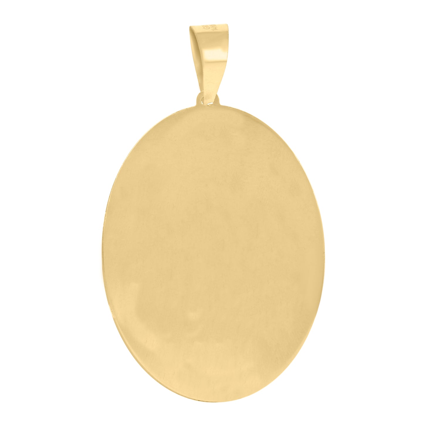 14K Tri-Color Gold Unisex Medallion Oval Guadalupe/Mother Marry Religious Charm Pendant