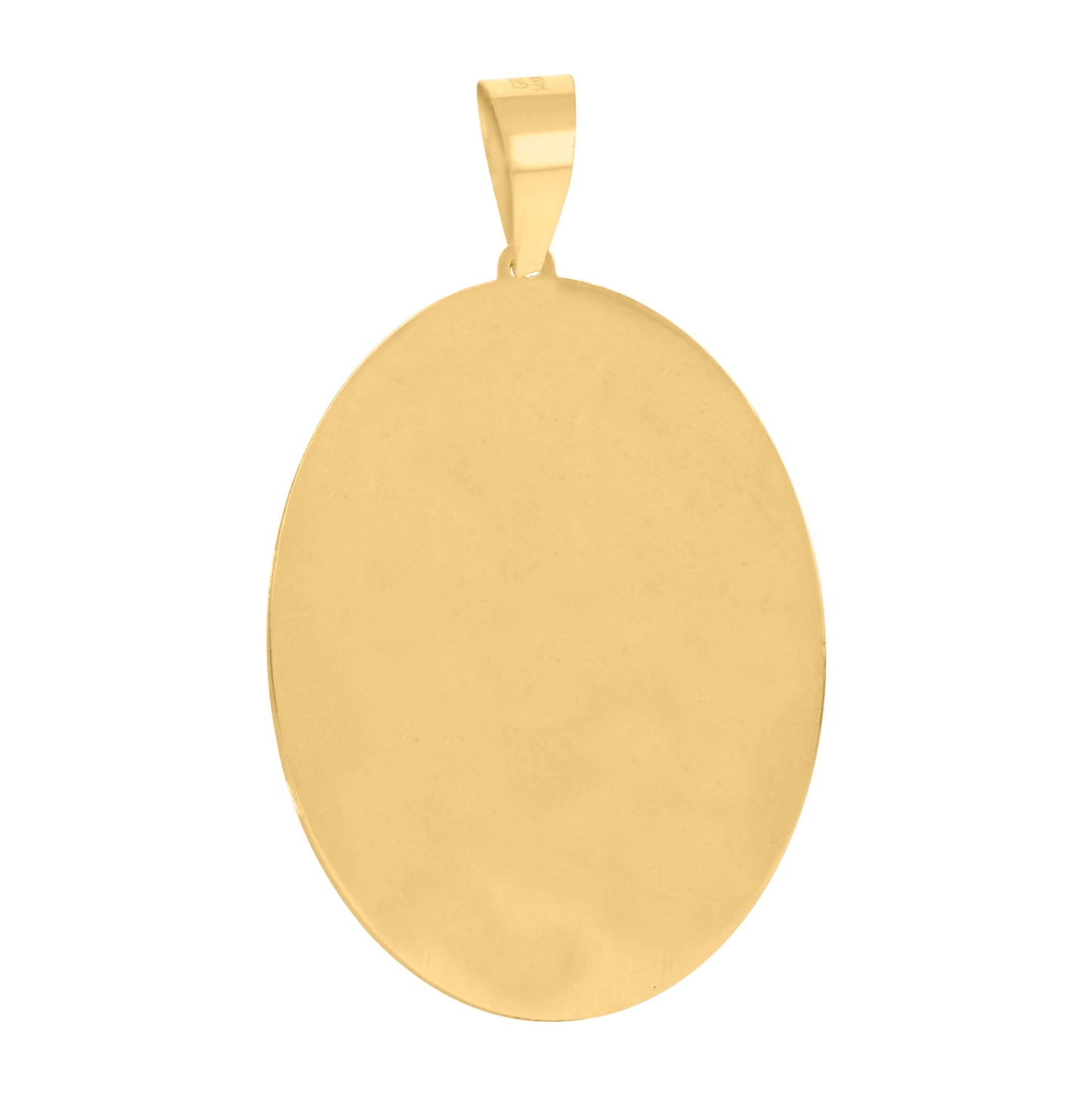 14K Tri-Color Gold Unisex Medallion Oval Guadalupe/Mother Marry Religious Charm Pendant