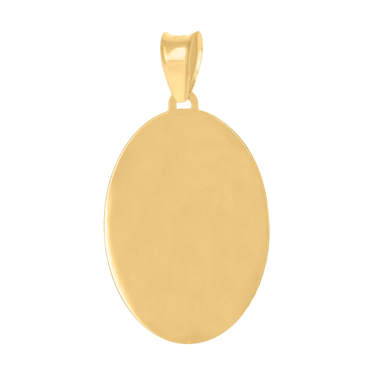 14K Tri-Color Gold Unisex Medallion Oval Guadalupe/Mother Marry Religious Charm Pendant