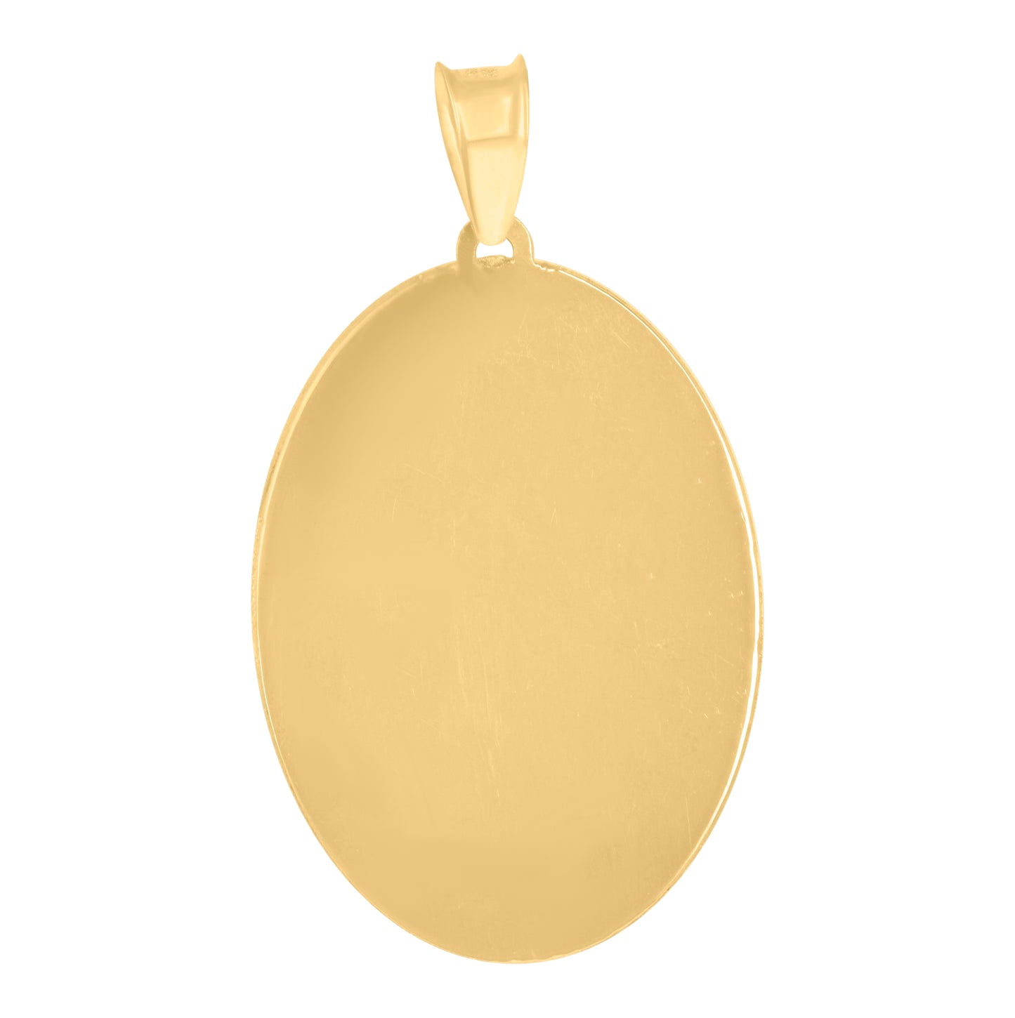 14K Tri-Color Gold Unisex Medallion Oval Guadalupe/Mother Marry Religious Charm Pendant
