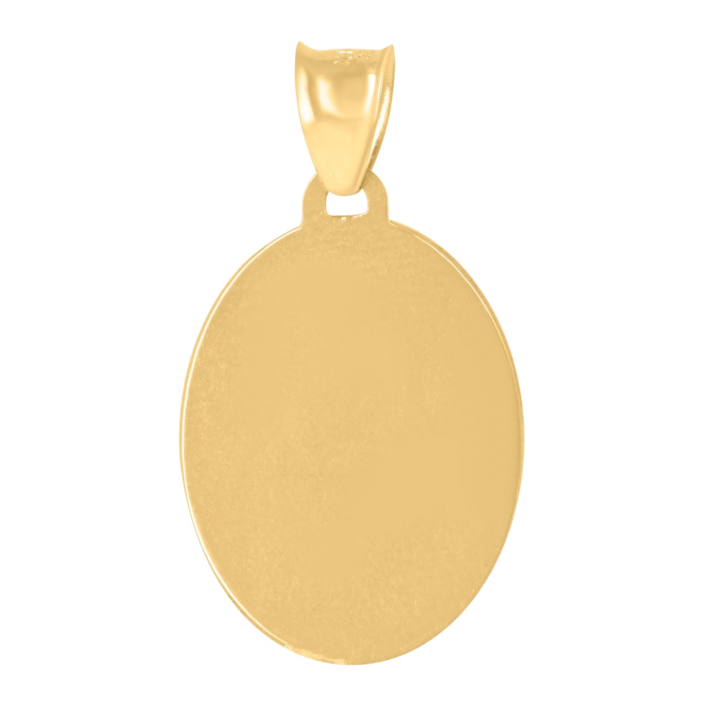 14K Tri-Color Gold Unisex Medallion Oval Guadalupe/Mother Marry Religious Charm Pendant