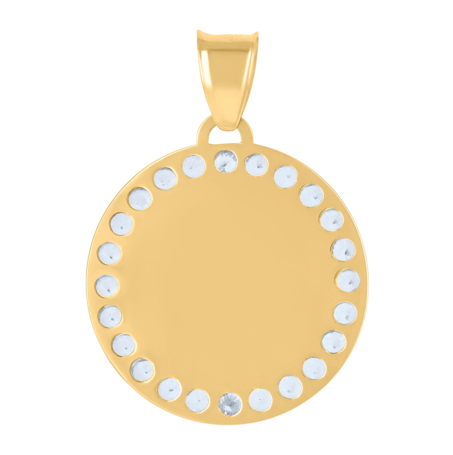 10K Tri-Color Gold Unisex Cubic-Zirconia Holy Communion Ceremony Religious Charm Pendant