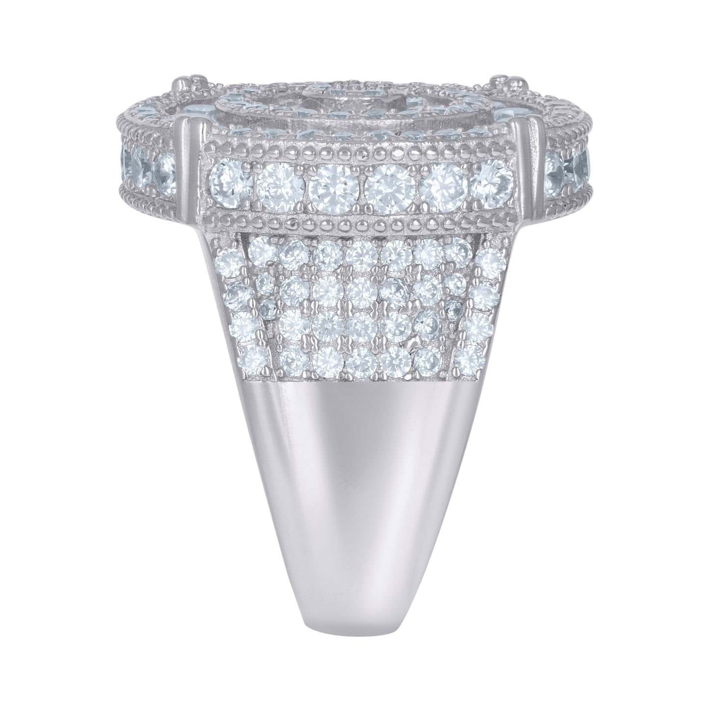 Sterling Silver Men's Cubic-Zirconia Fashion Bridal Anniversary Wedding Engagement Band Ring