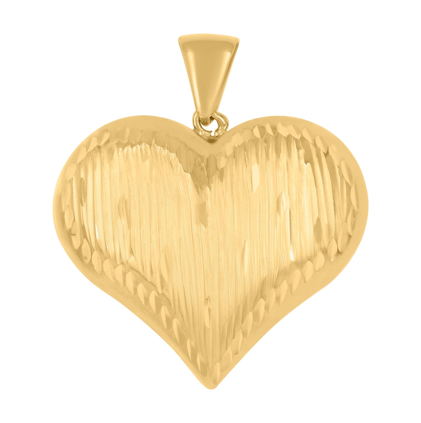 10K Yellow Gold Womens Love Heart Charm Pendant