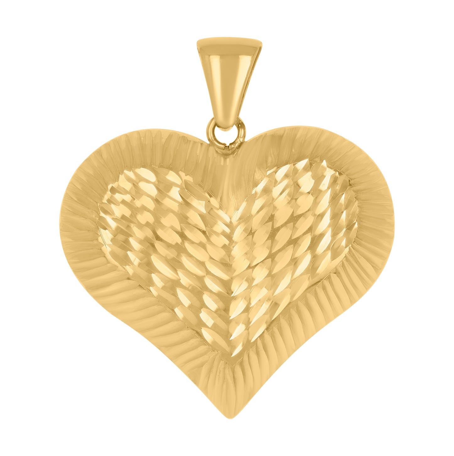 10K Yellow Gold Womens Love Heart Charm Pendant