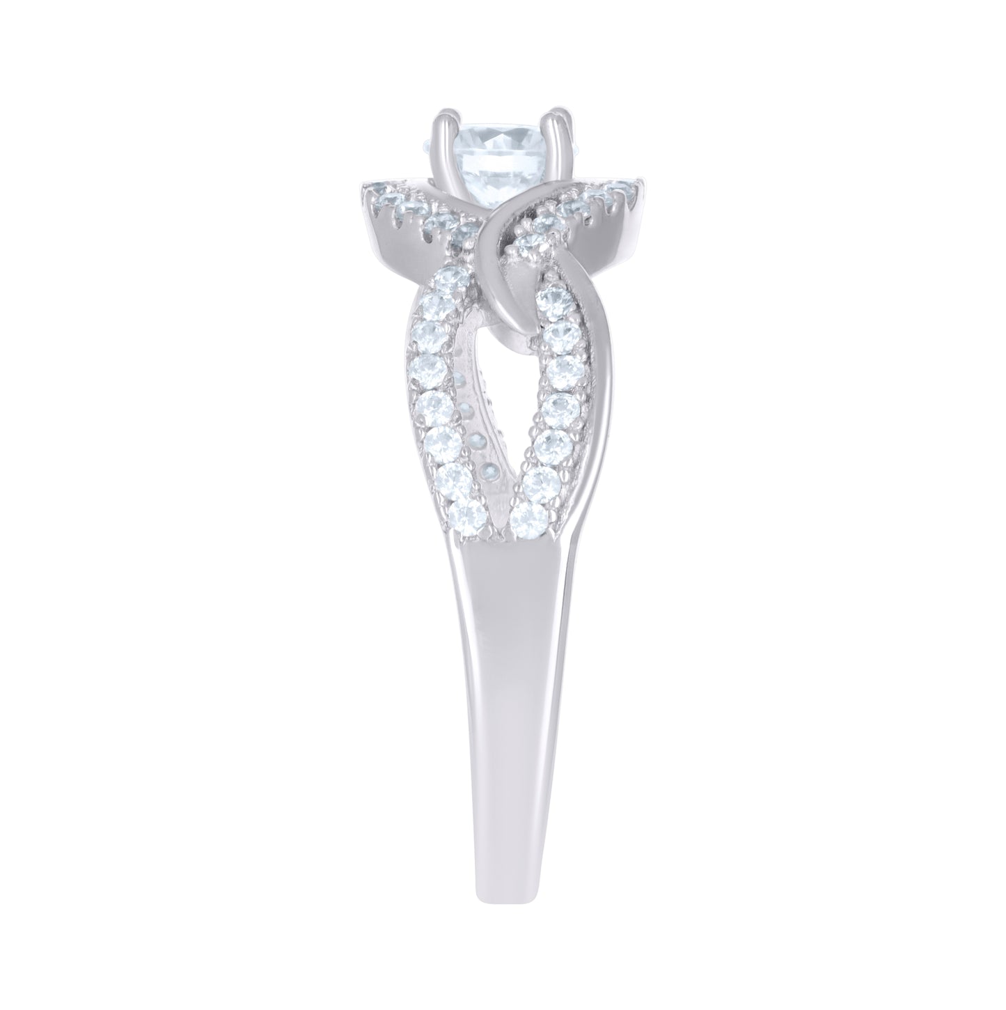 Sterling Silver Women's Cubic-Zirconia Fashion Bridal Anniversary Wedding Engagement Band Ring