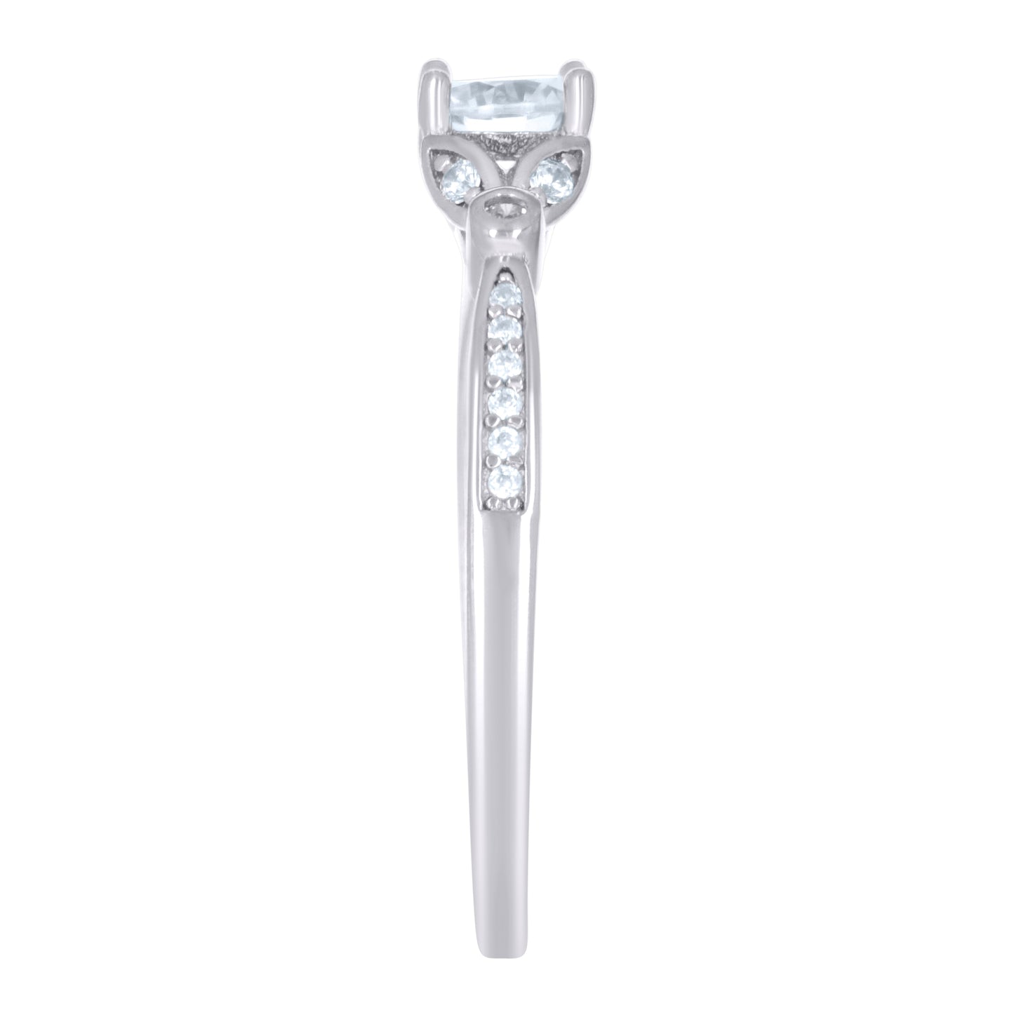 Sterling Silver Women's Cubic-Zirconia Bridal Anniversary Engagement Wedding Ring