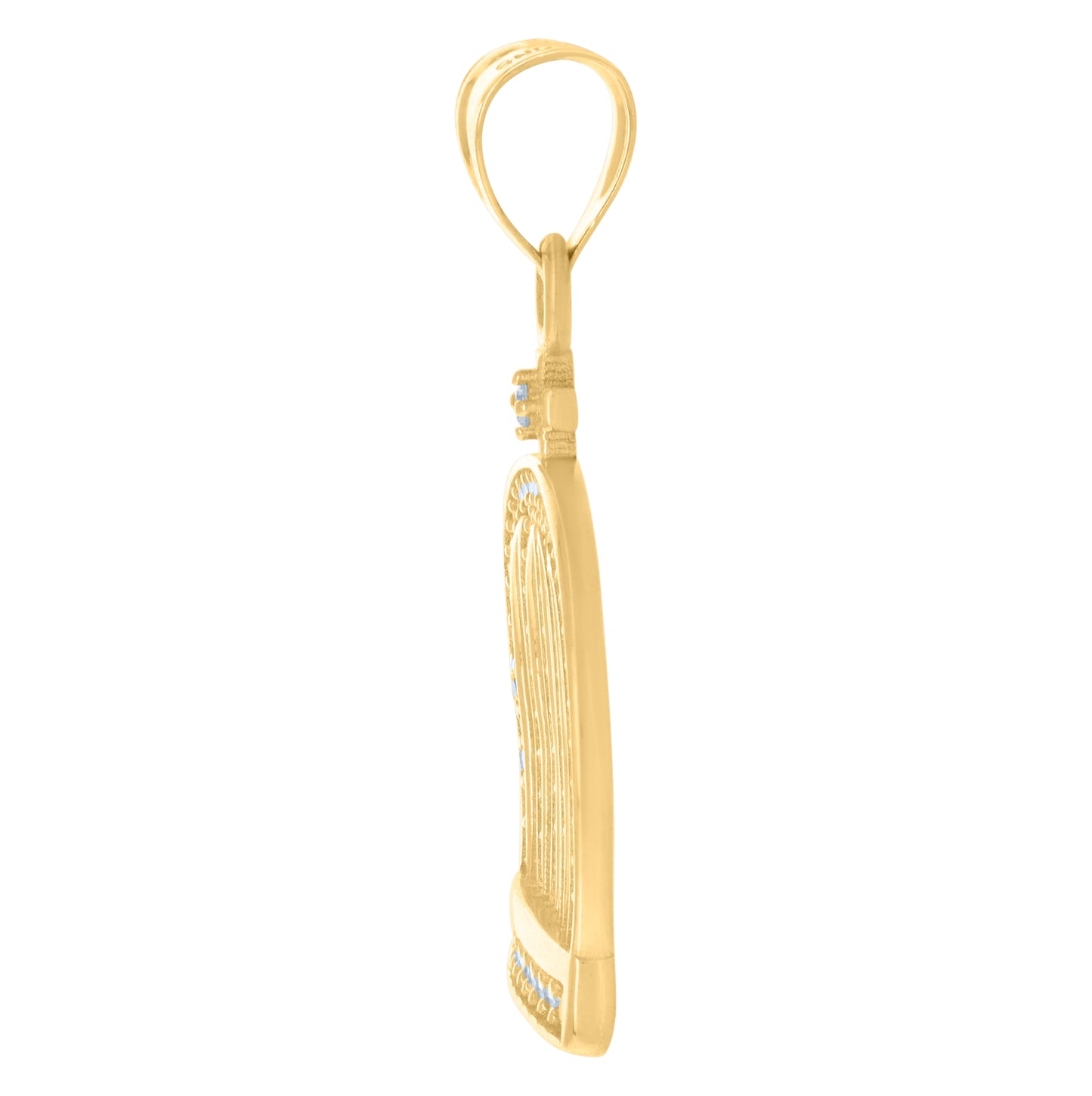 10K Yellow Gold Mens Cubic-Zirconia Crown Fashion Charm Pendant