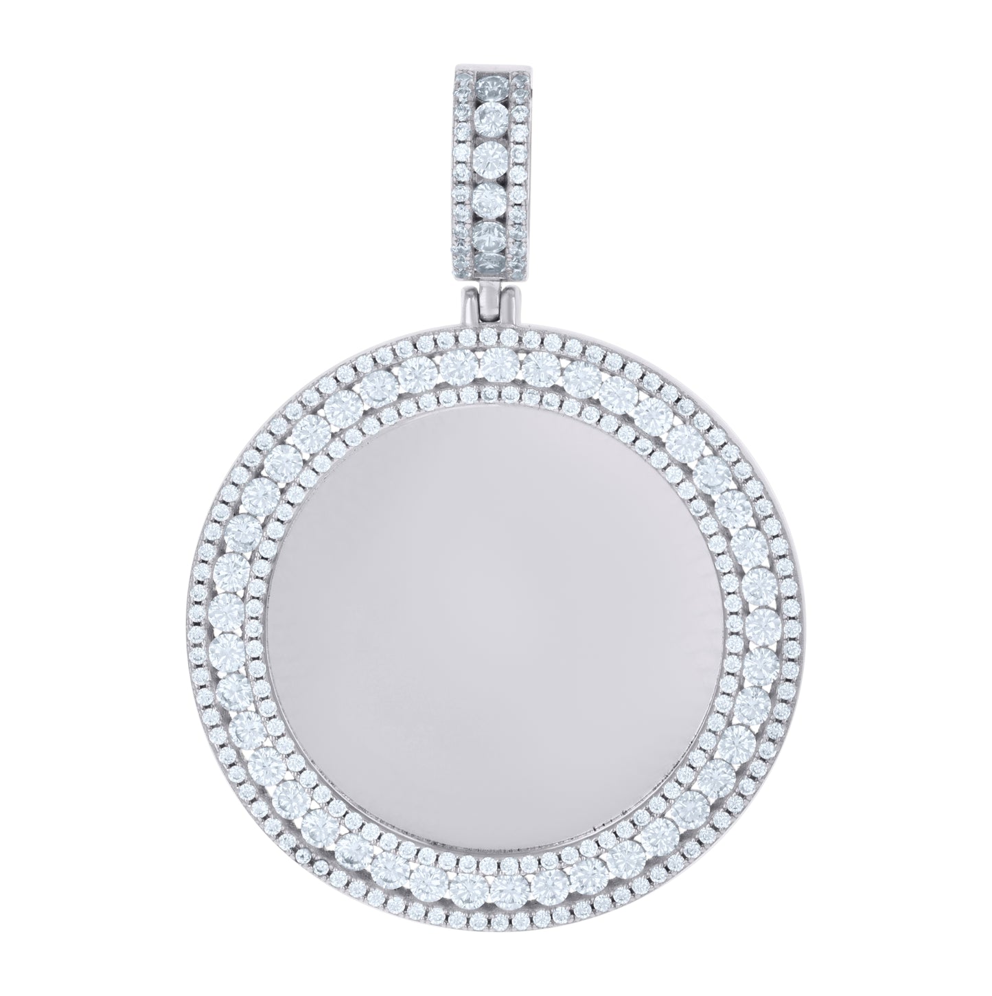 Sterling Silver Or Yellow-Tone Unisex Cubic-Zirconia Picture Frame Pendant