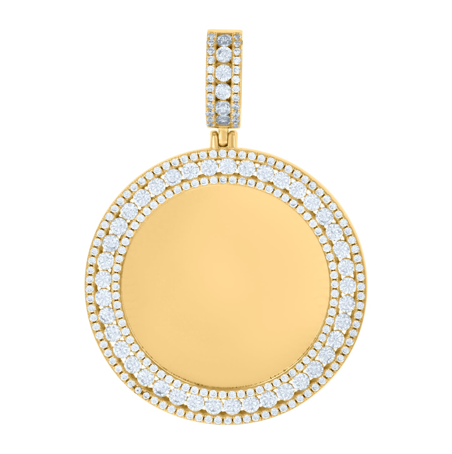 Sterling Silver Or Yellow-Tone Unisex Cubic-Zirconia Picture Frame Pendant