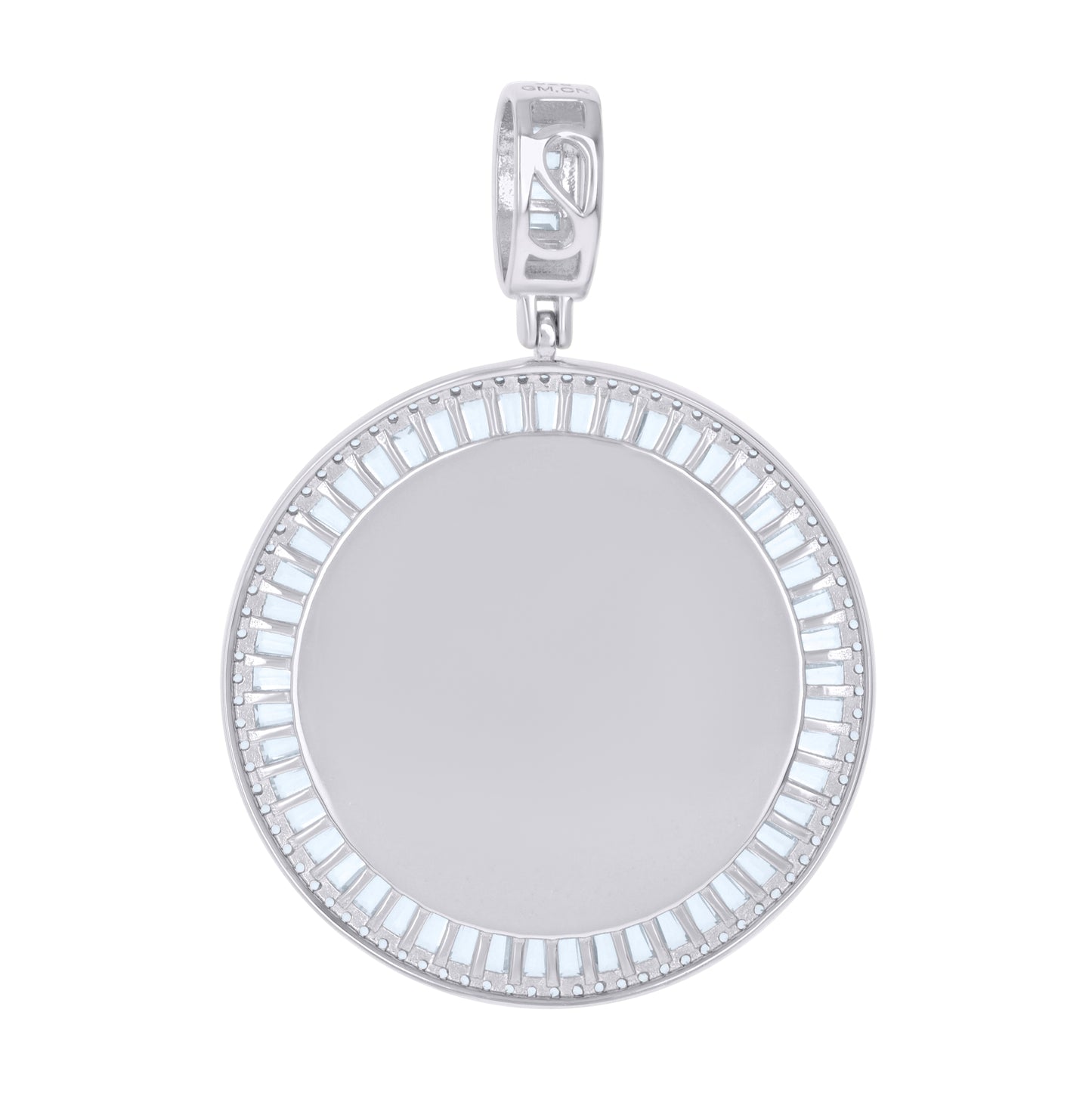 Sterling Silver Or Yellow-Tone Unisex Cubic-Zirconia Picture Frame Pendant