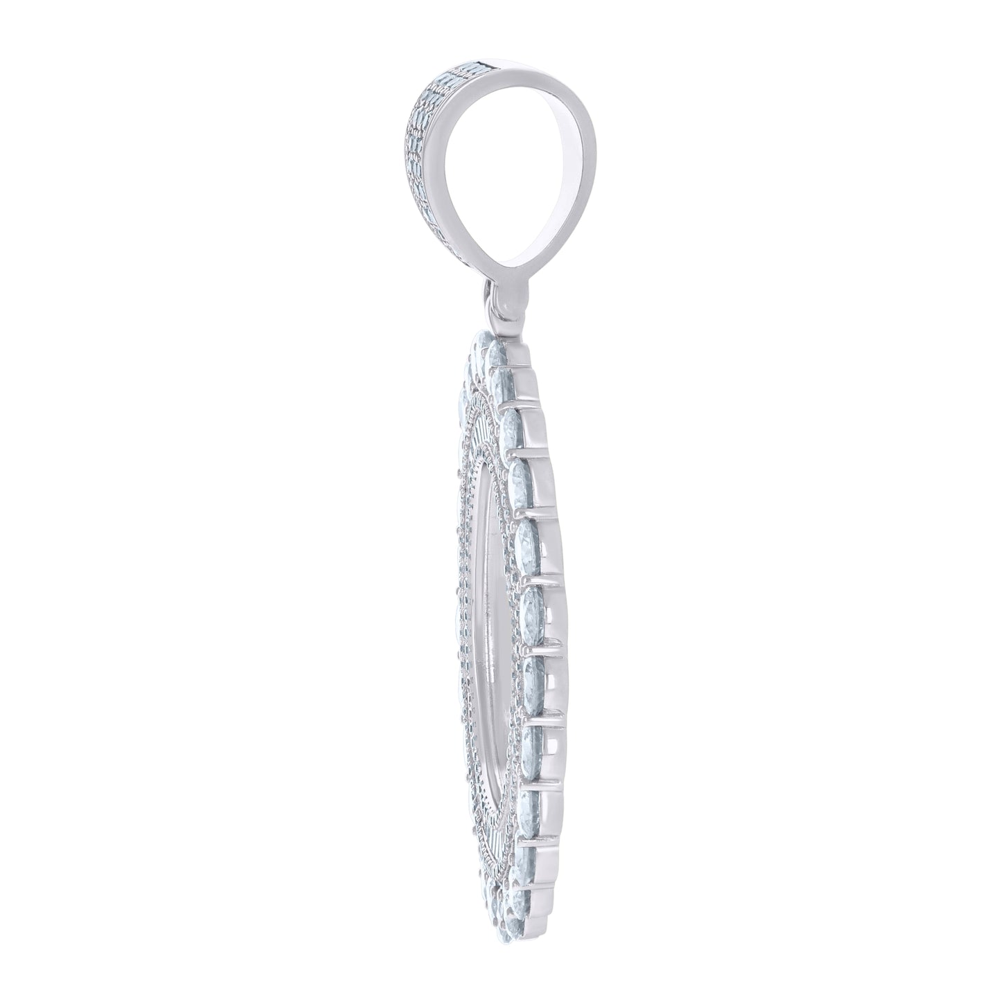 Sterling Silver Or Yellow-Tone Unisex Cubic-Zirconia Picture Frame Pendant