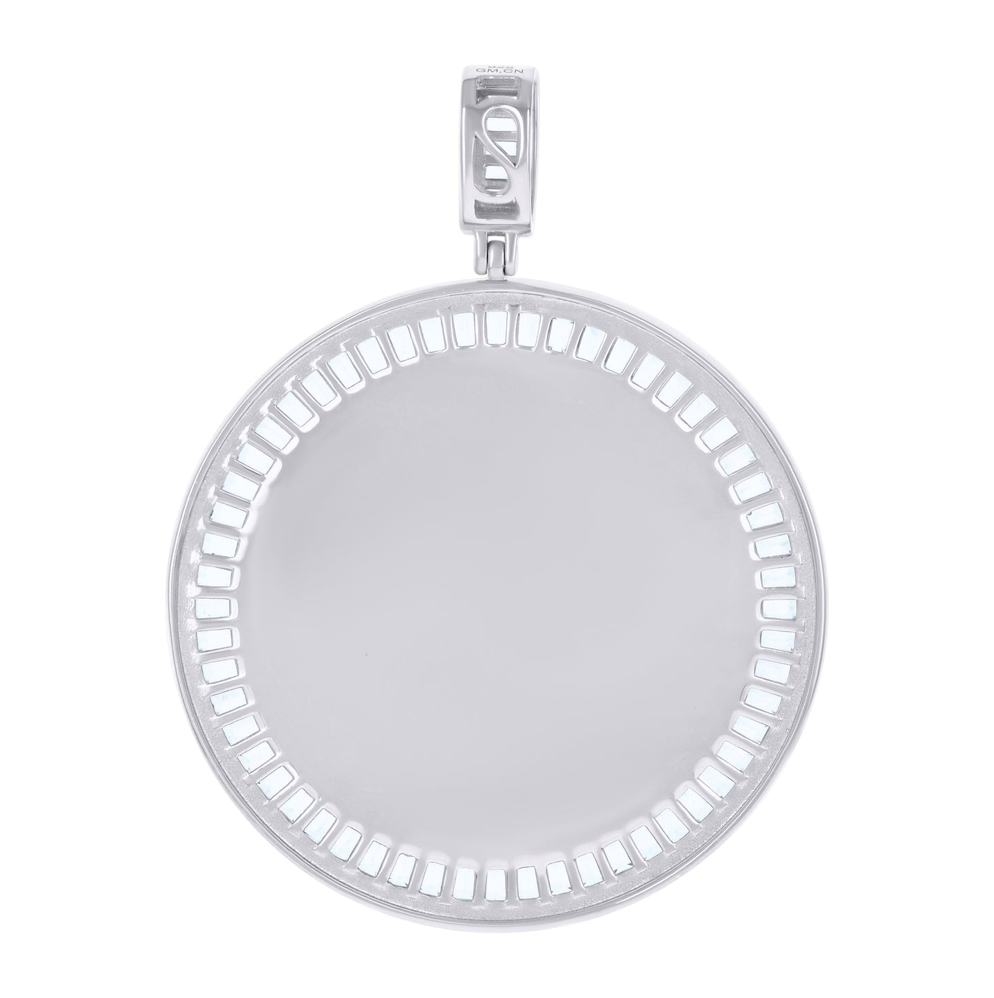 Sterling Silver Or Yellow-Tone Unisex Cubic-Zirconia Picture Frame Pendant