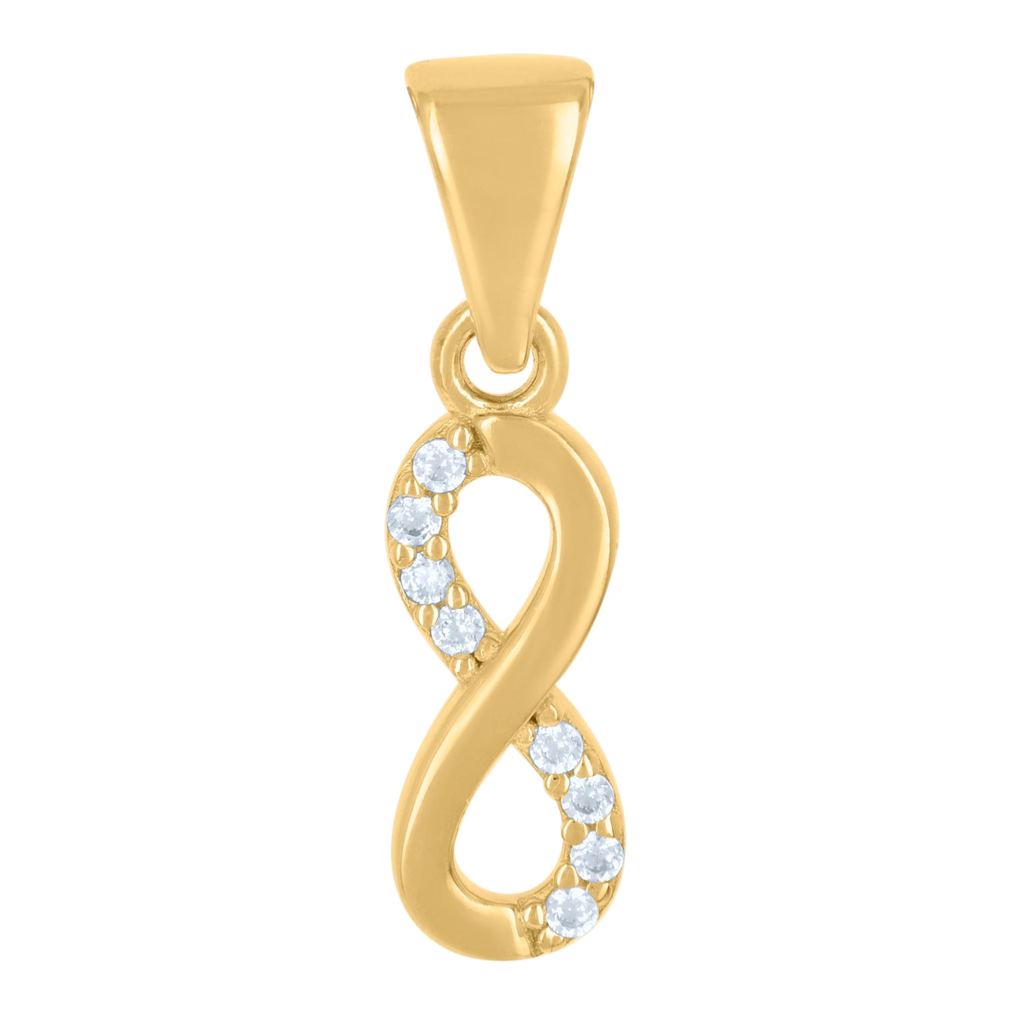 14K Yellow Gold Womens Cubic-Zirconia Infinity Love Symbol Charm Pendant