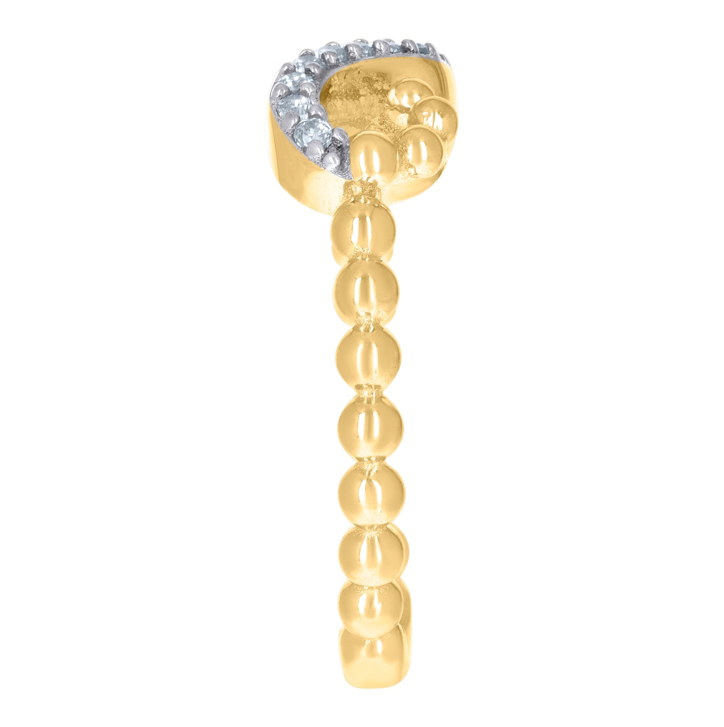 14K Two-Tone Gold Womens Cubic-Zirconia Infinity Symbol Ring