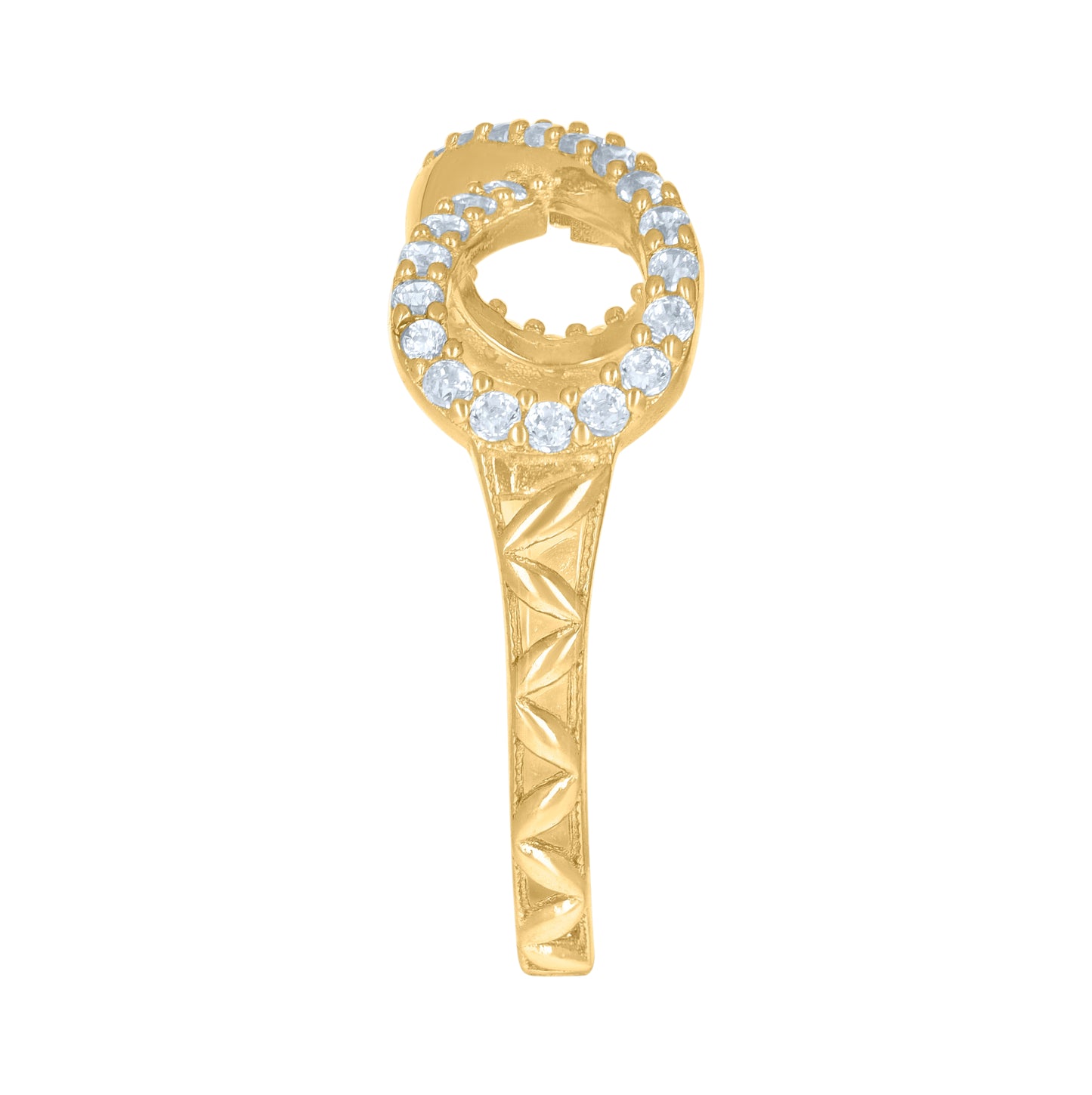 14K Yellow Gold Womens Cubic-Zirconia Infinity Symbol Ring
