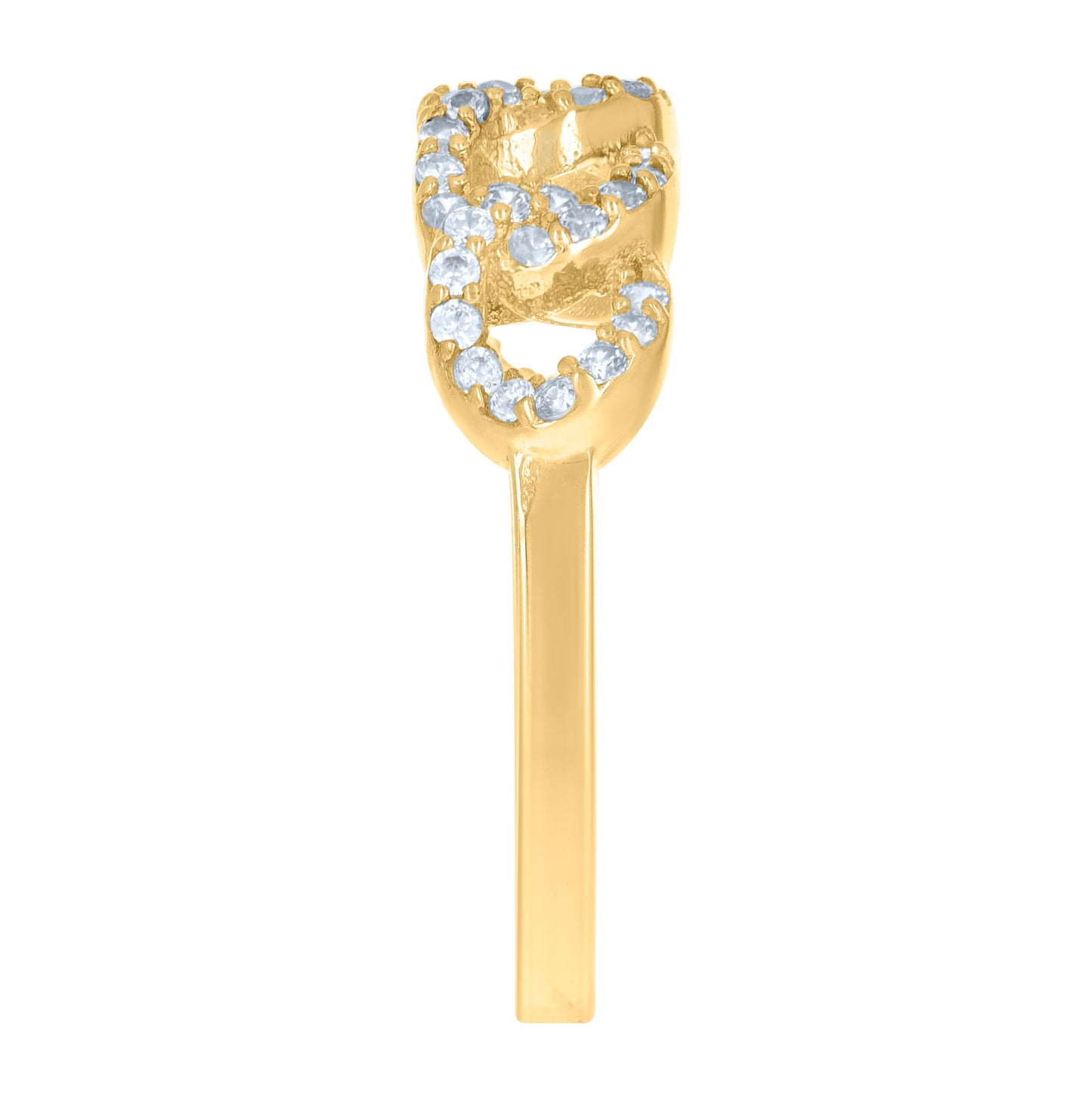 14K Two-Tone Gold Womens Cubic-Zirconia Fashion Ring