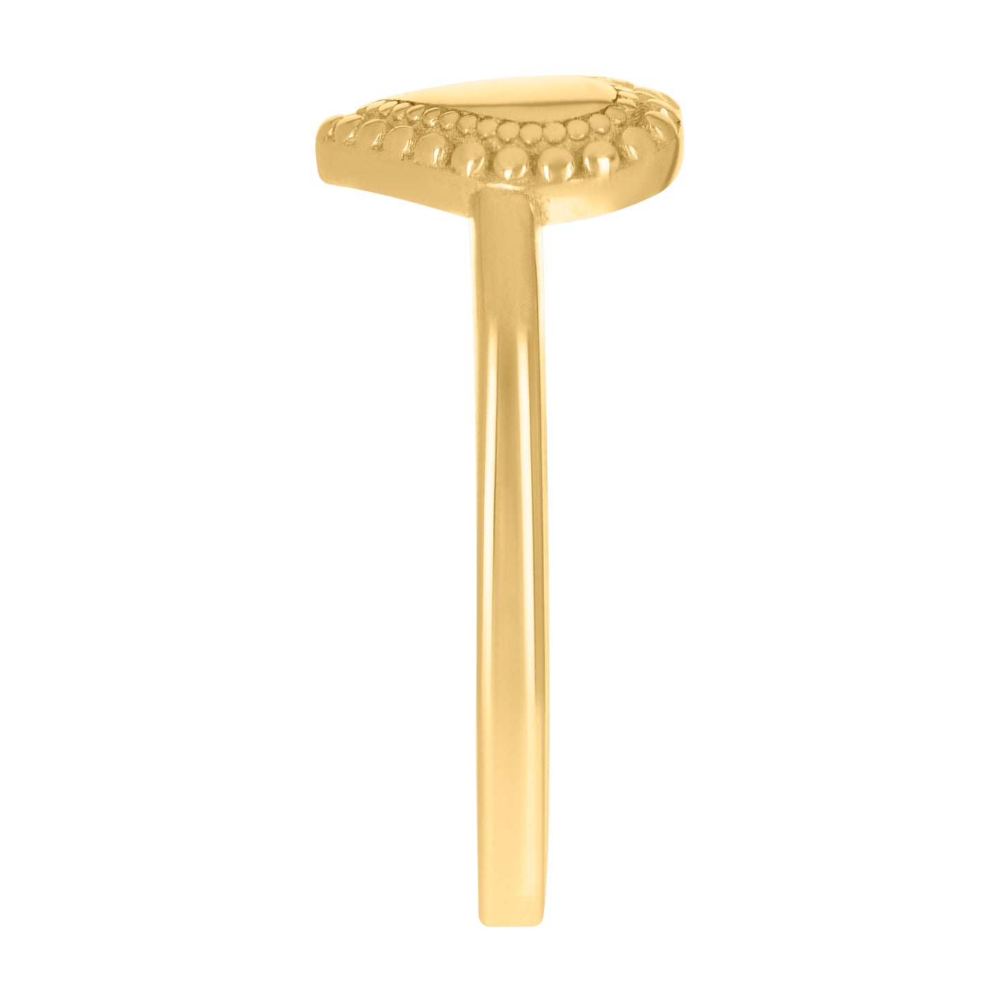 14K Yellow Gold Womens Heart Ring