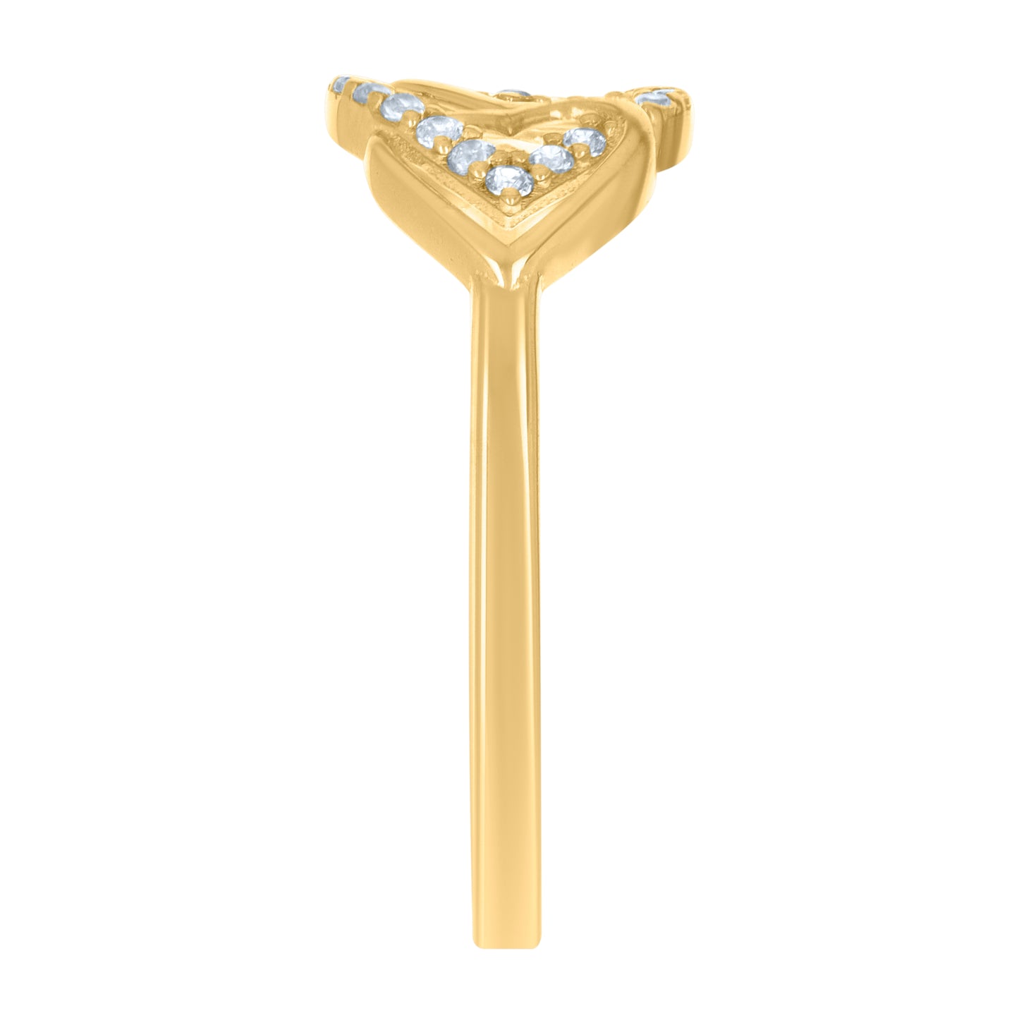 14K Two-Tone Gold Womens Cubic-Zirconia Heart Ring