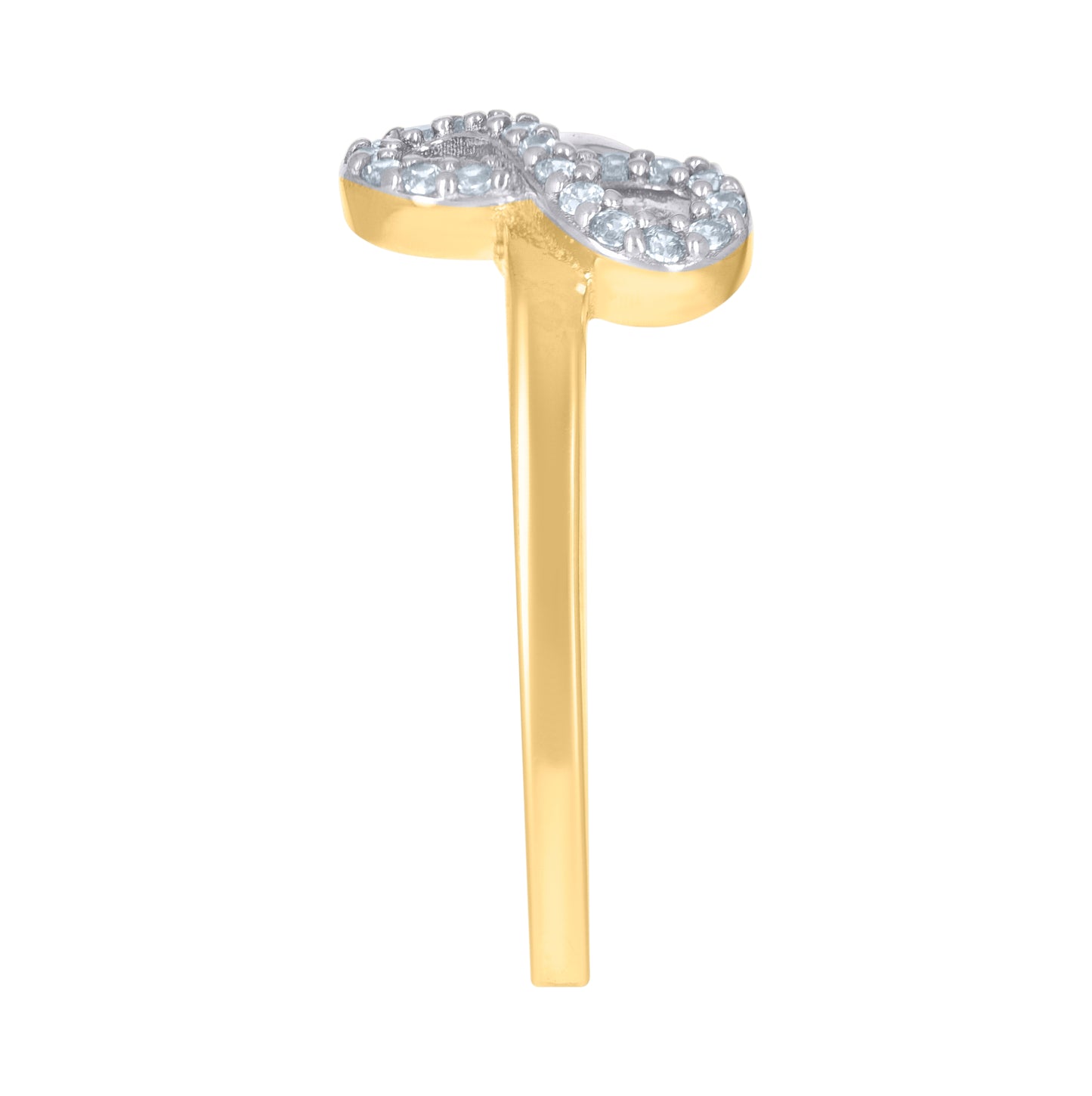 14K Two-Tone Gold Womens Cubic-Zirconia Infinity Symbol Ring